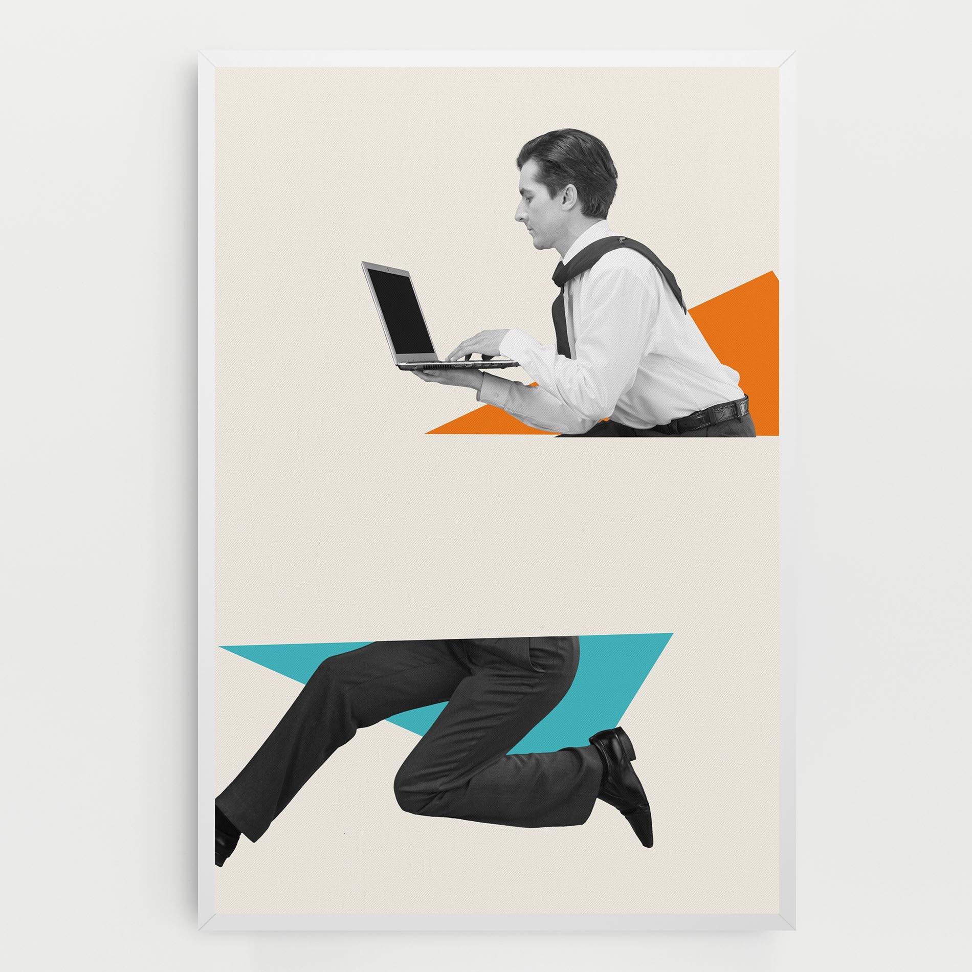 Leinwandbild Businessman Collage mockup 0