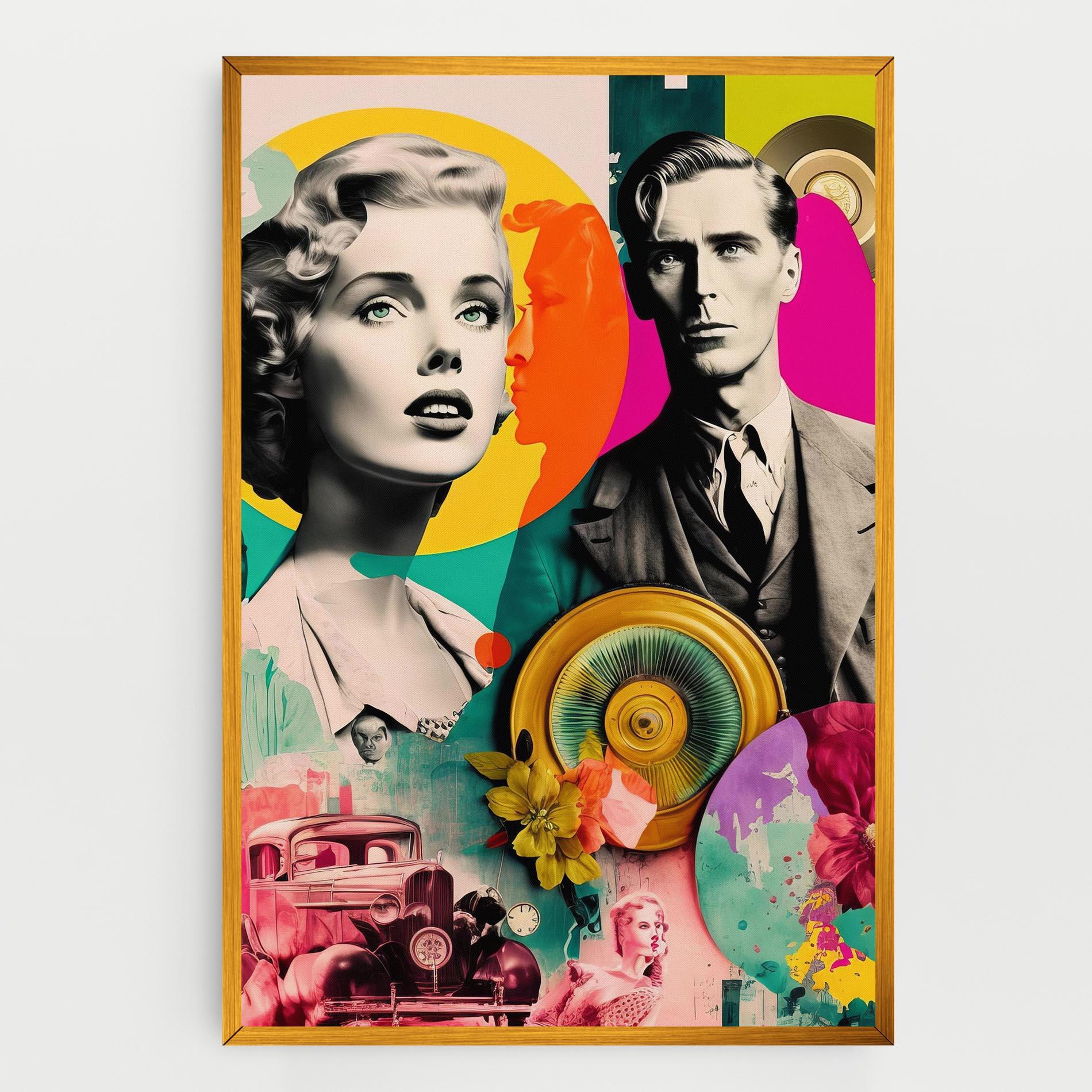 Leinwandbild 60s Retro Collage mockup 0