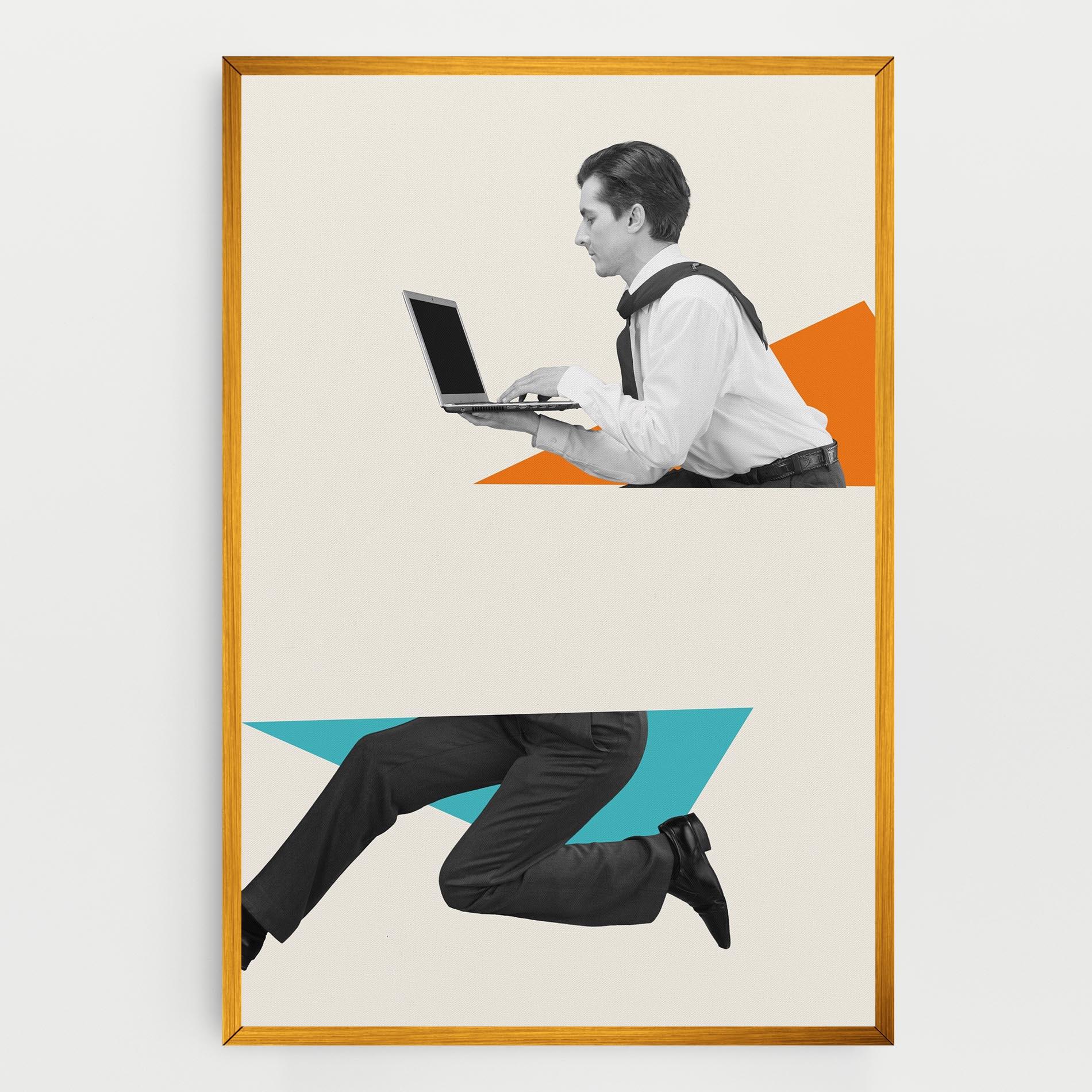 Leinwandbild Businessman Collage mockup 0