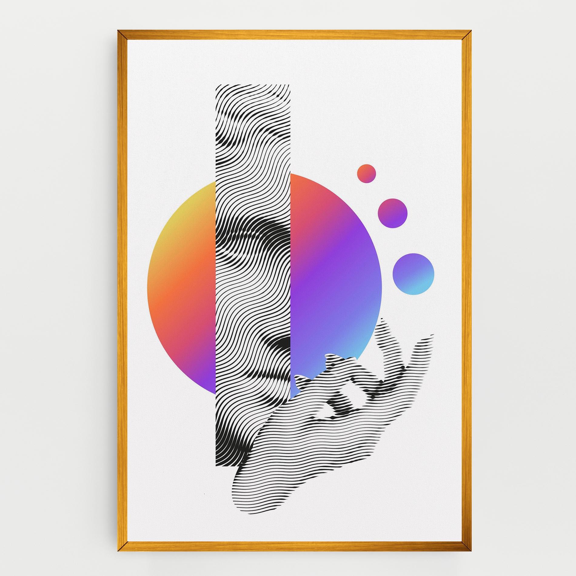 Leinwandbild Orange Light Statue mockup 0