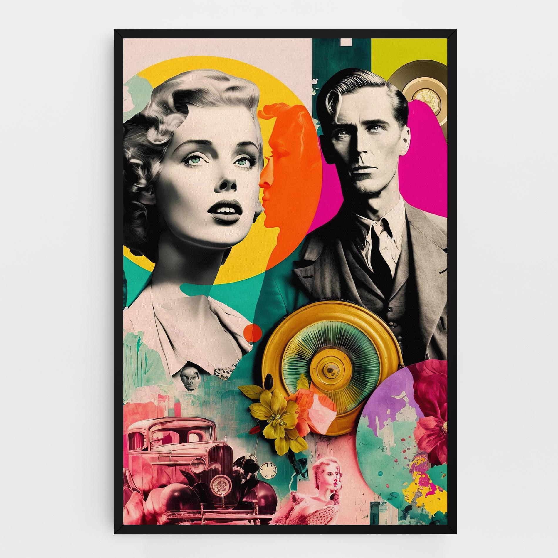 Leinwandbild 60s Retro Collage mockup 0