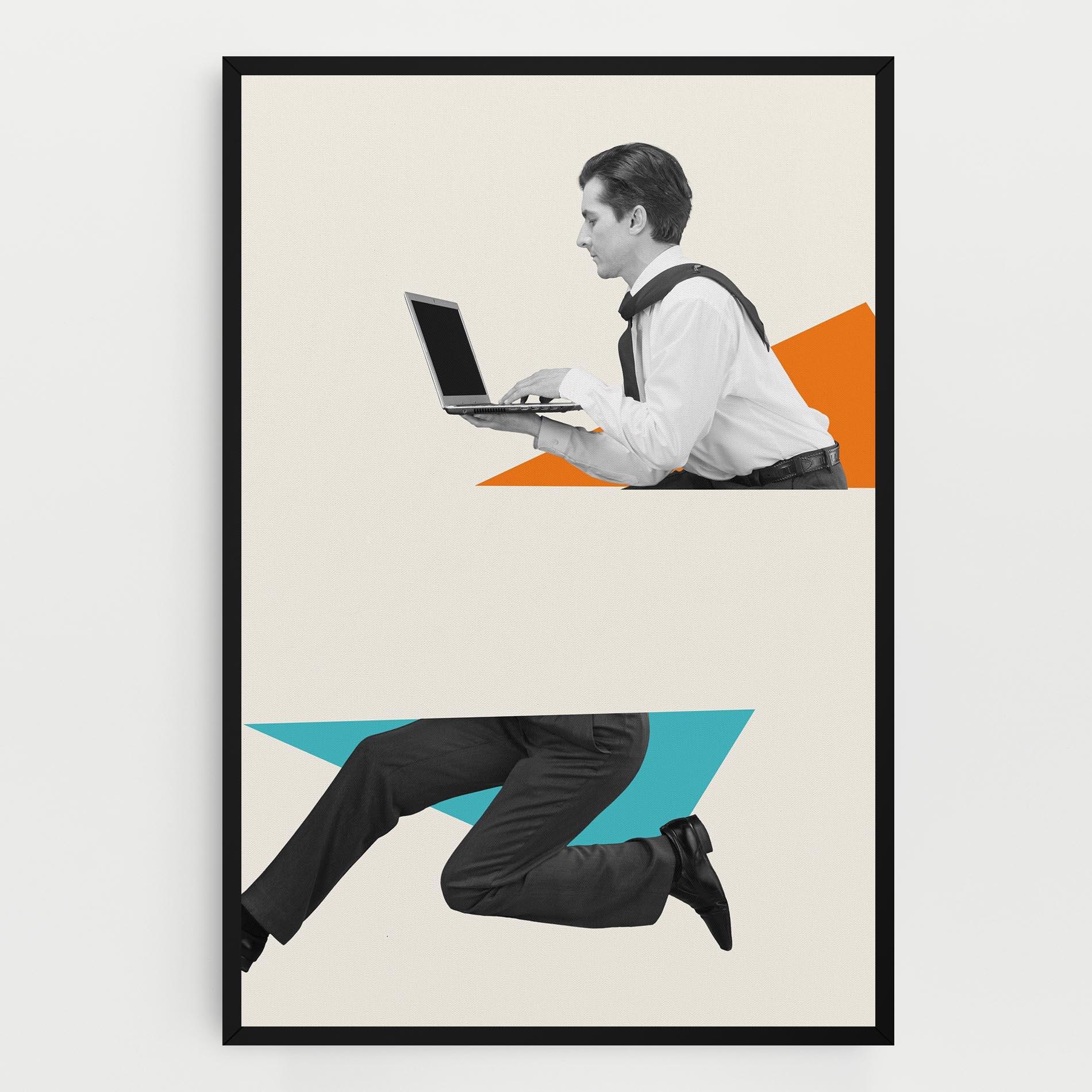 Leinwandbild Businessman Collage mockup 0