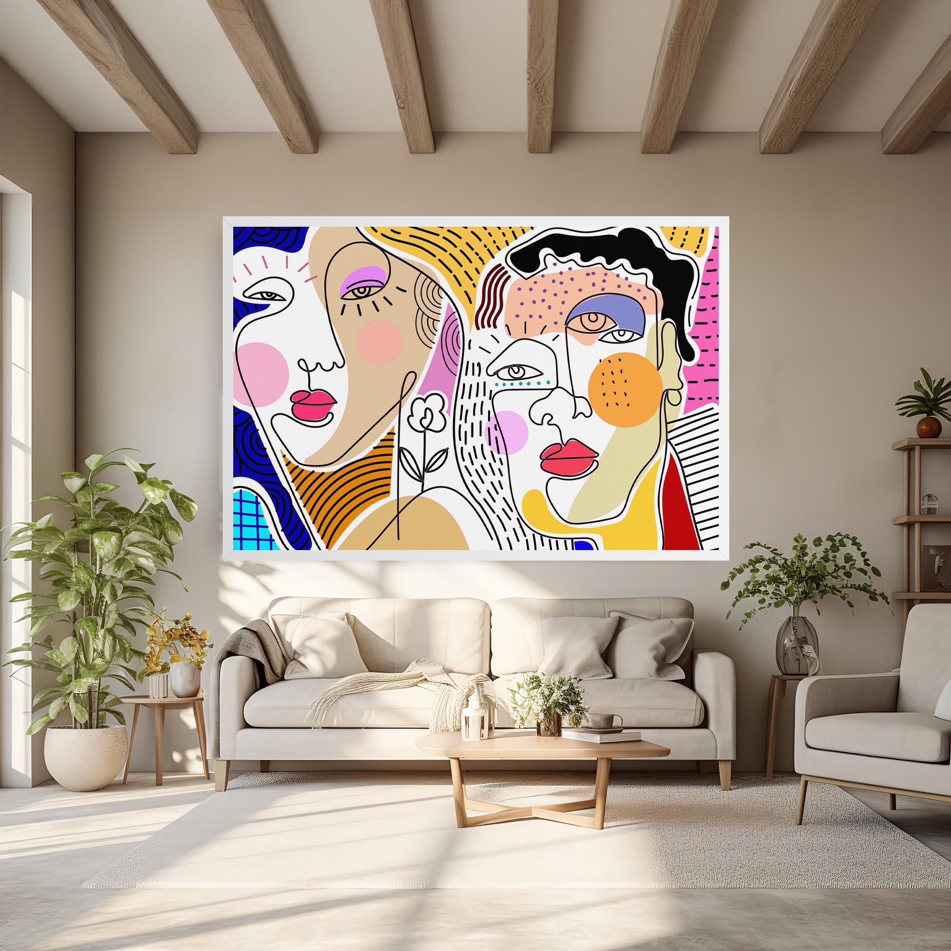 Leinwandbild Abstract Eye Face mockup 6