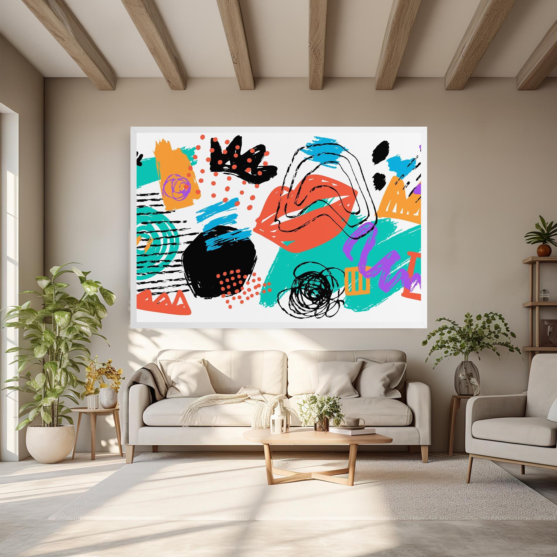 Leinwandbild Drawing Collage Art mockup 6