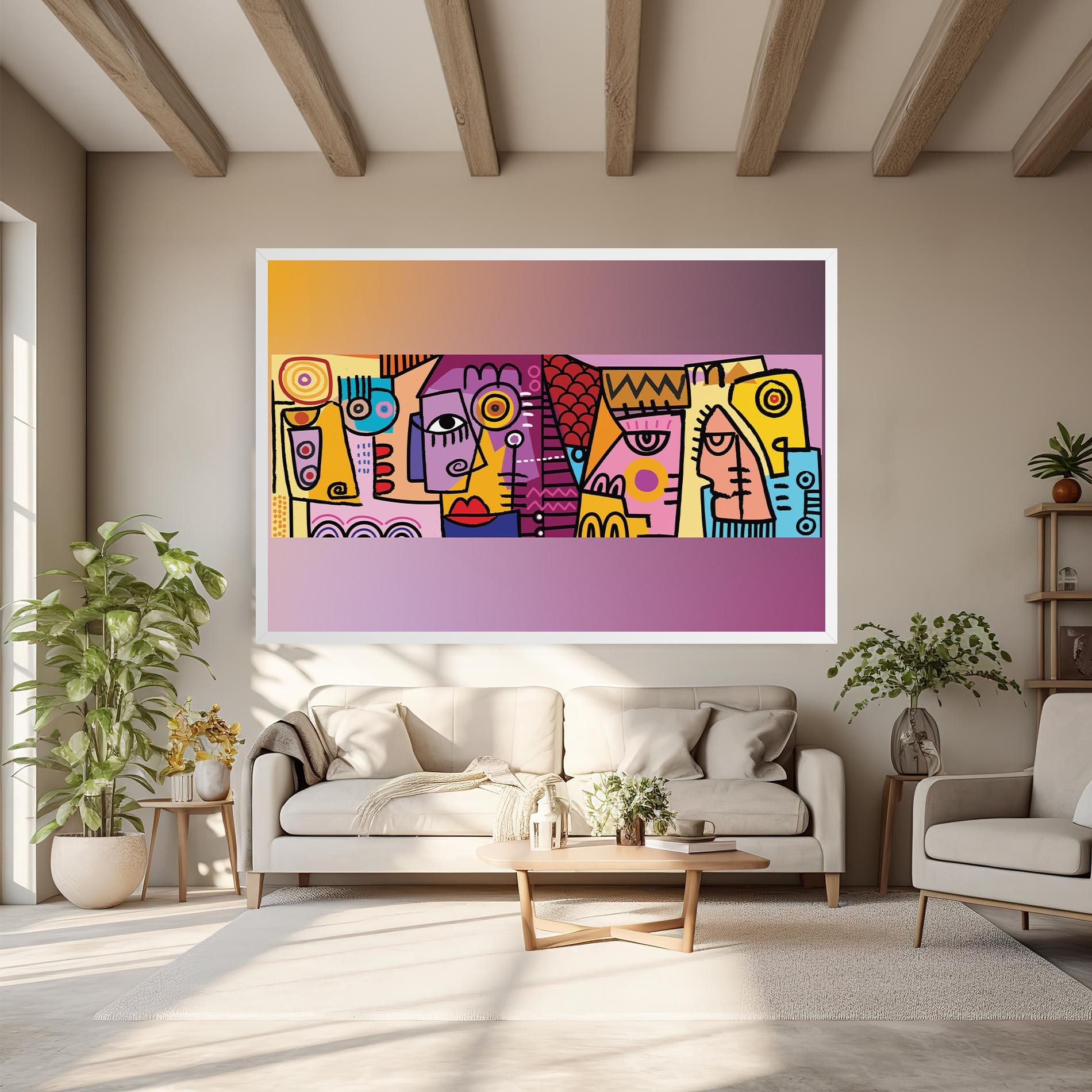 Leinwandbild Face Group Purple mockup 6