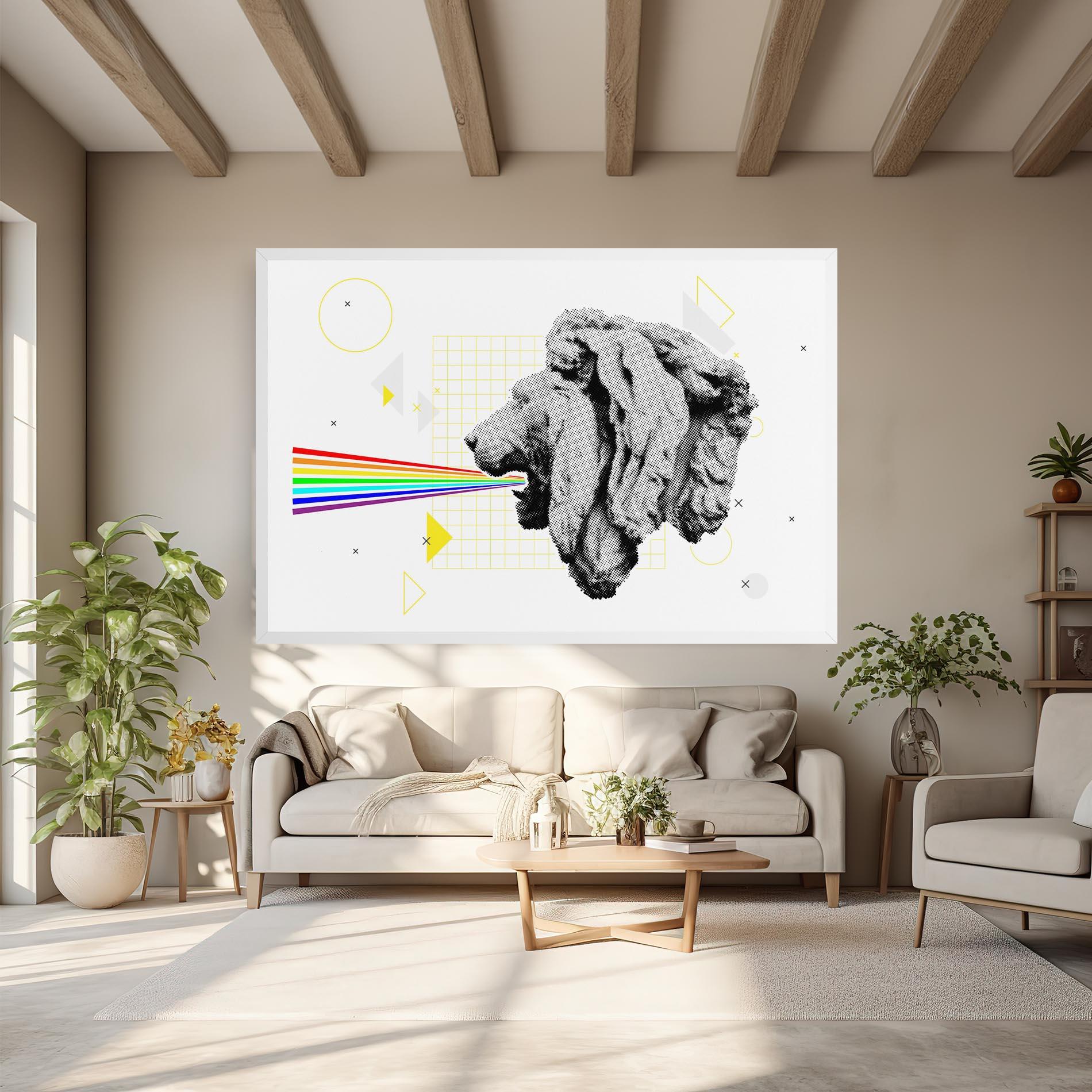 Leinwandbild Lion Collage mockup 6