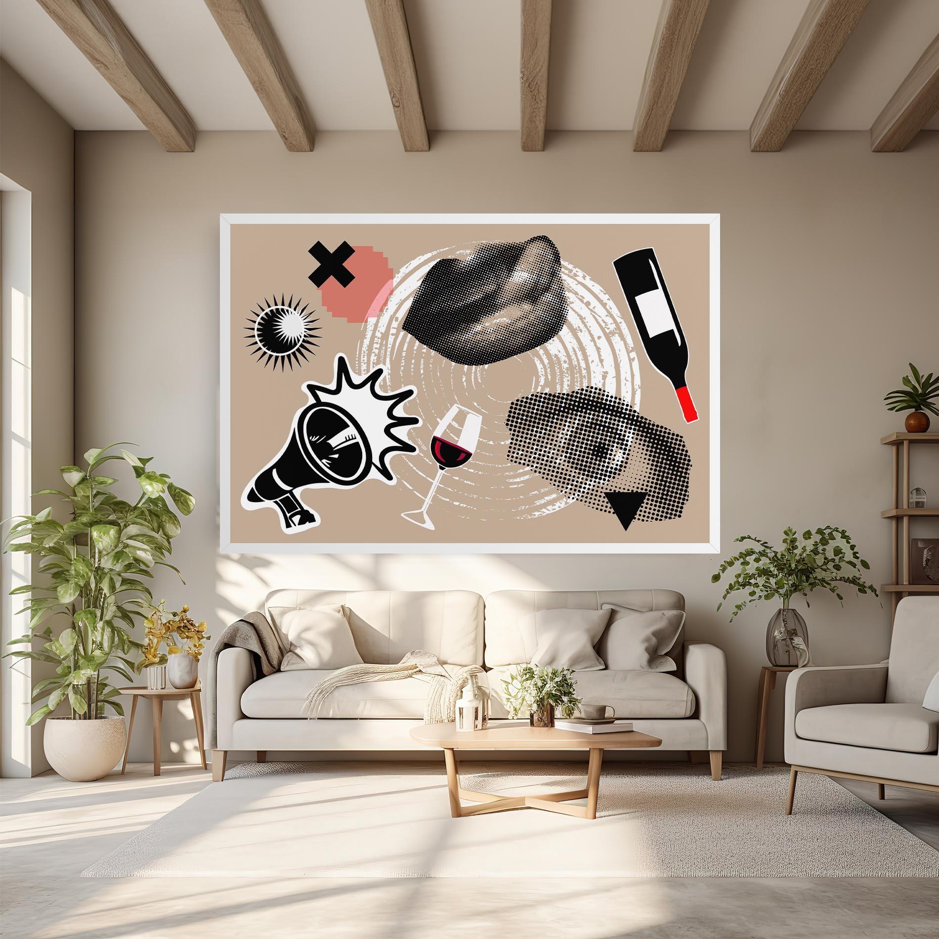 Leinwandbild Lips Mouth Collage mockup 6