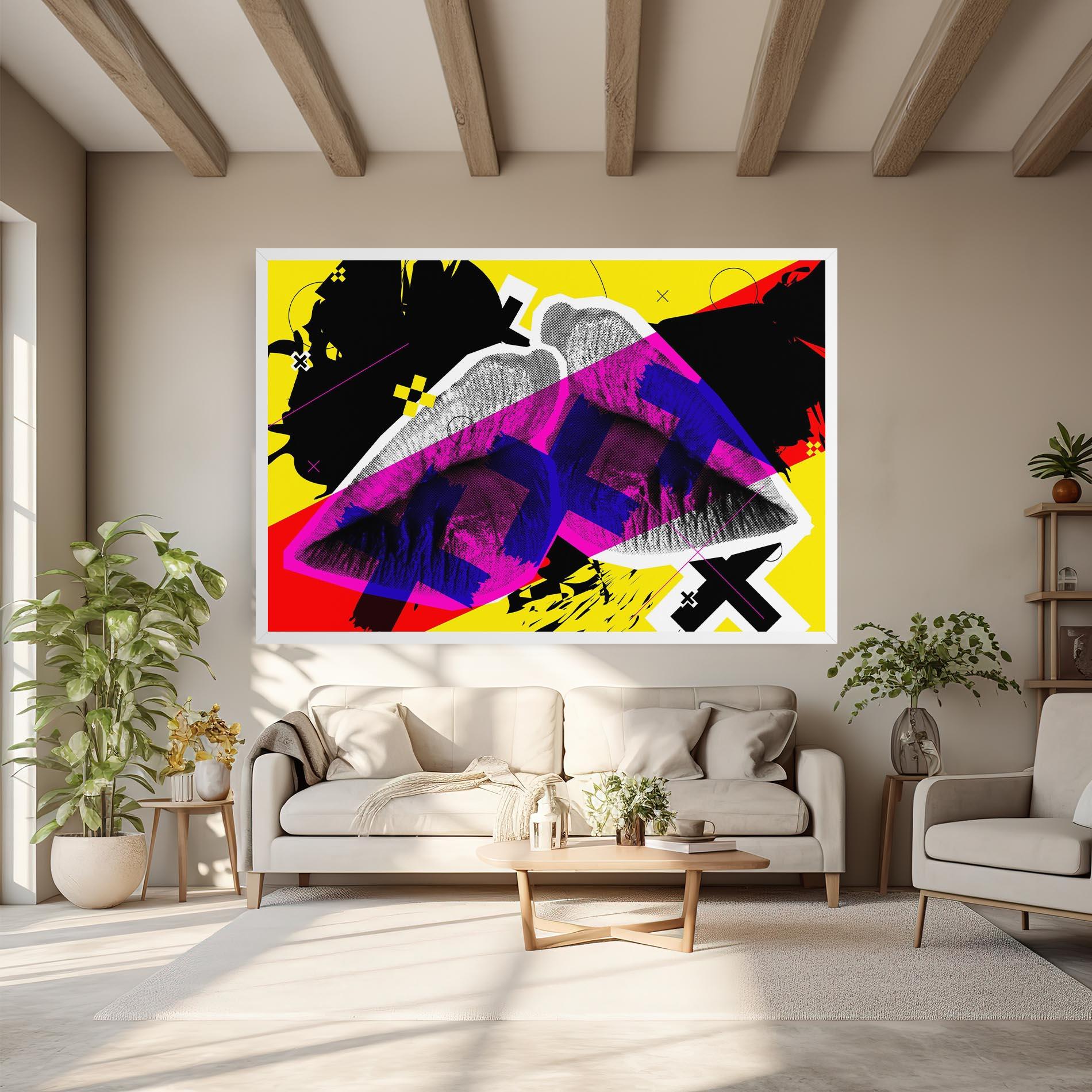 Leinwandbild Lips Purple Light mockup 6