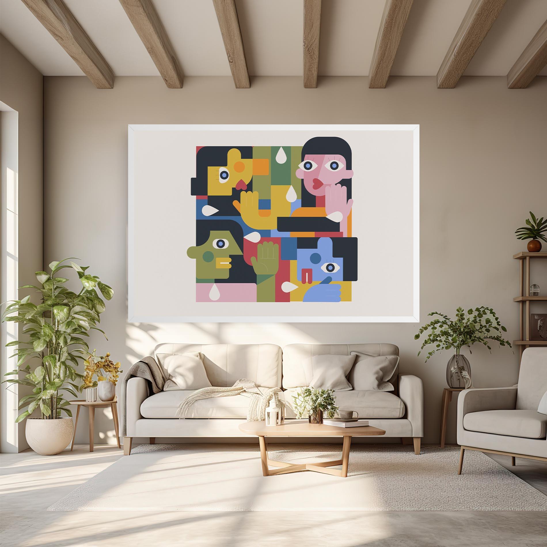 Leinwandbild Minimal People Collage mockup 6