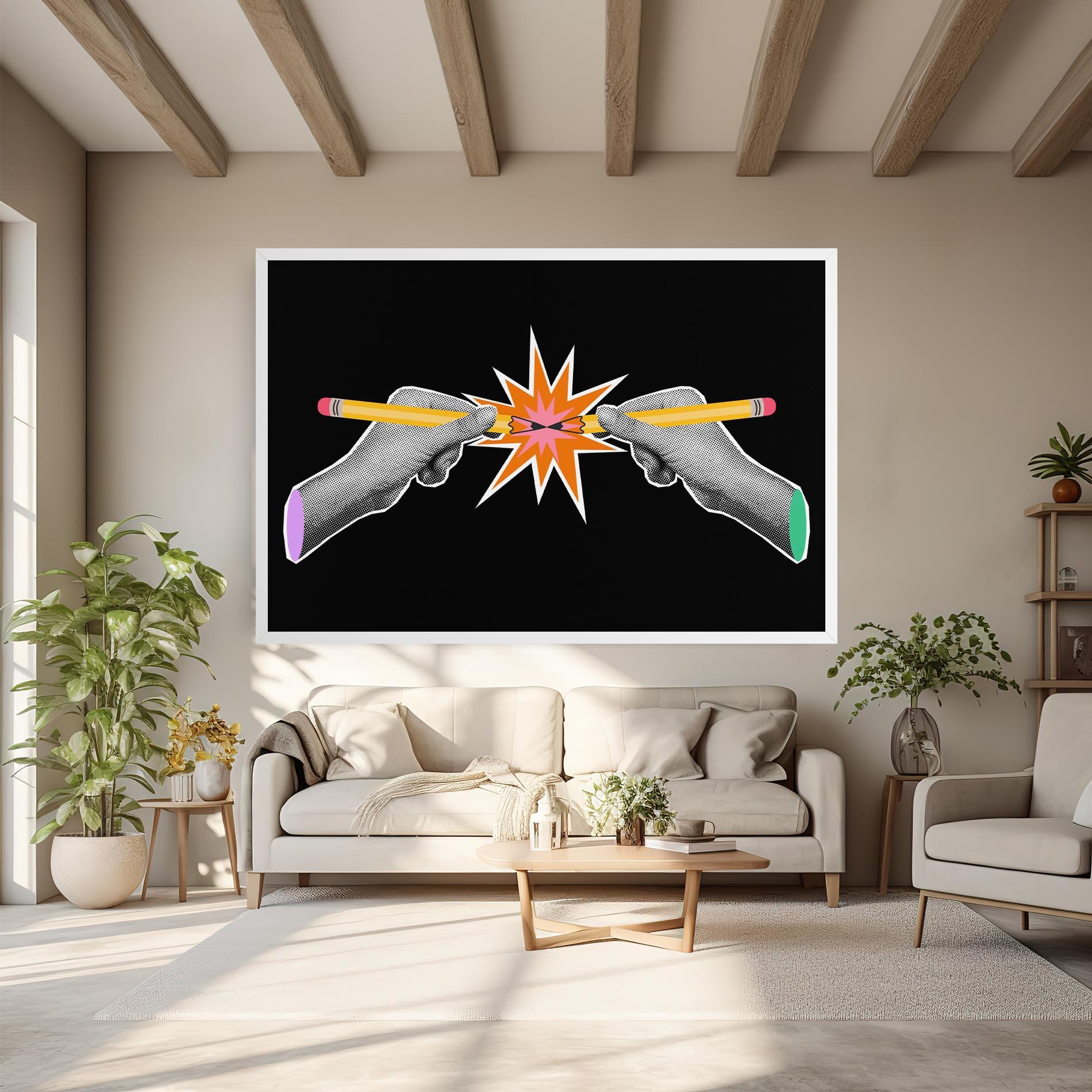 Leinwandbild Pencil Hand mockup 6