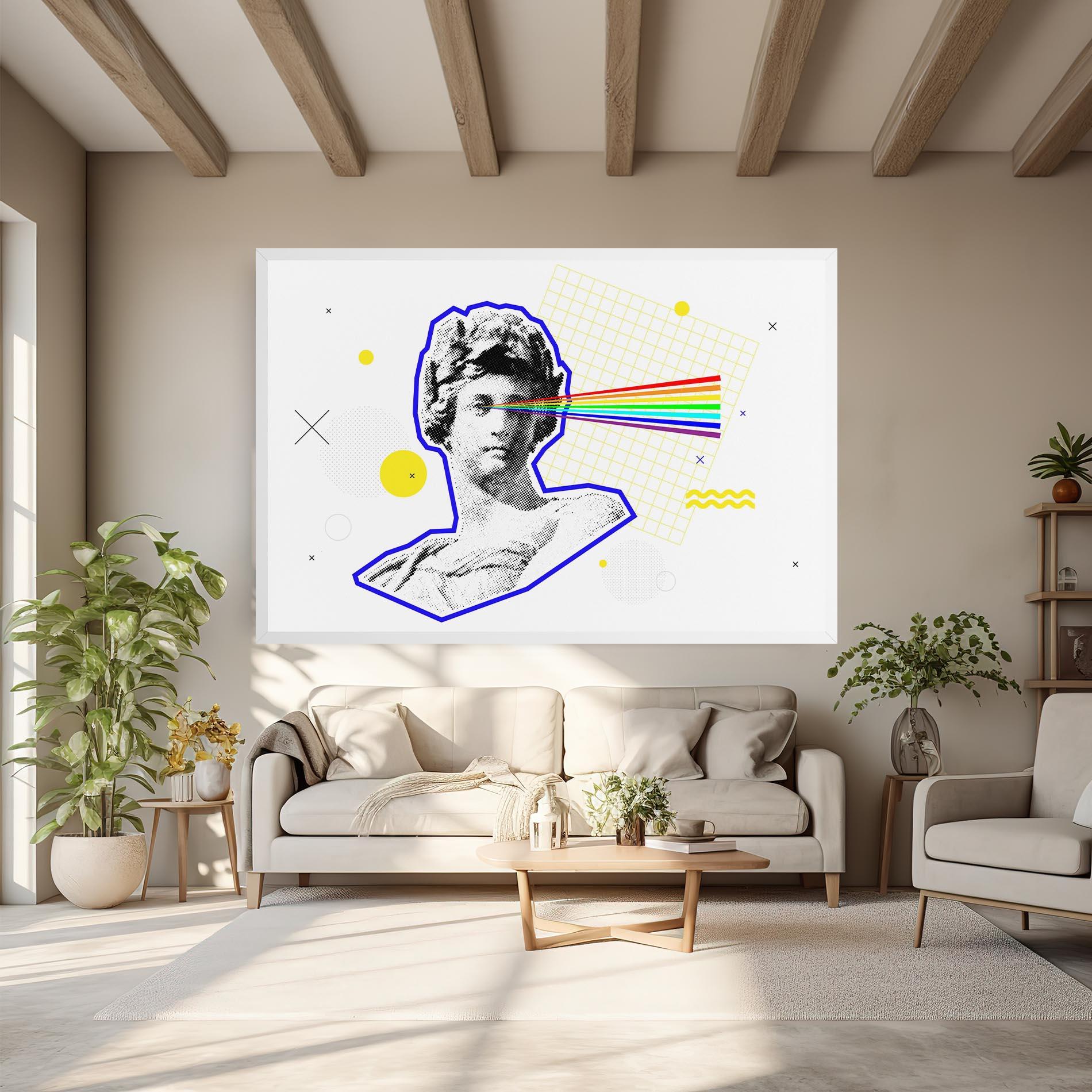 Leinwandbild Rainbow Statue mockup 6