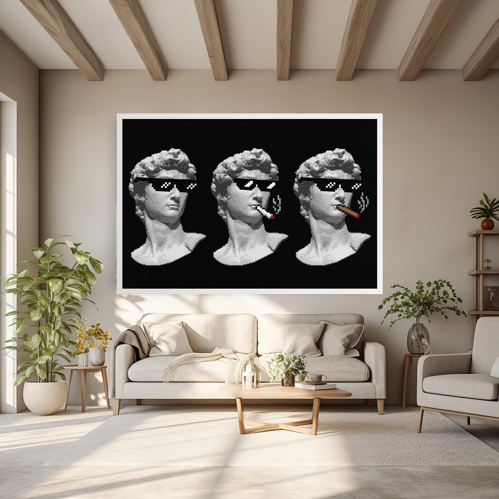 Leinwandbild Statue Smoking mockup 6