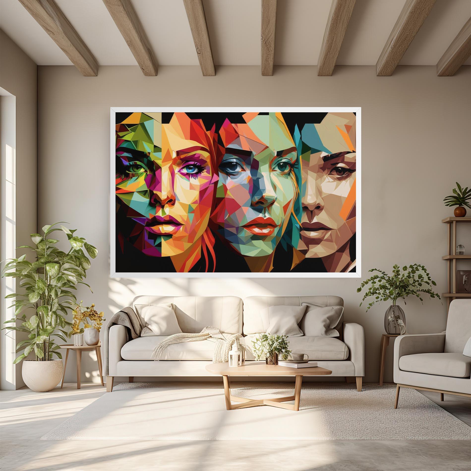 Leinwandbild Women Face Collage mockup 6