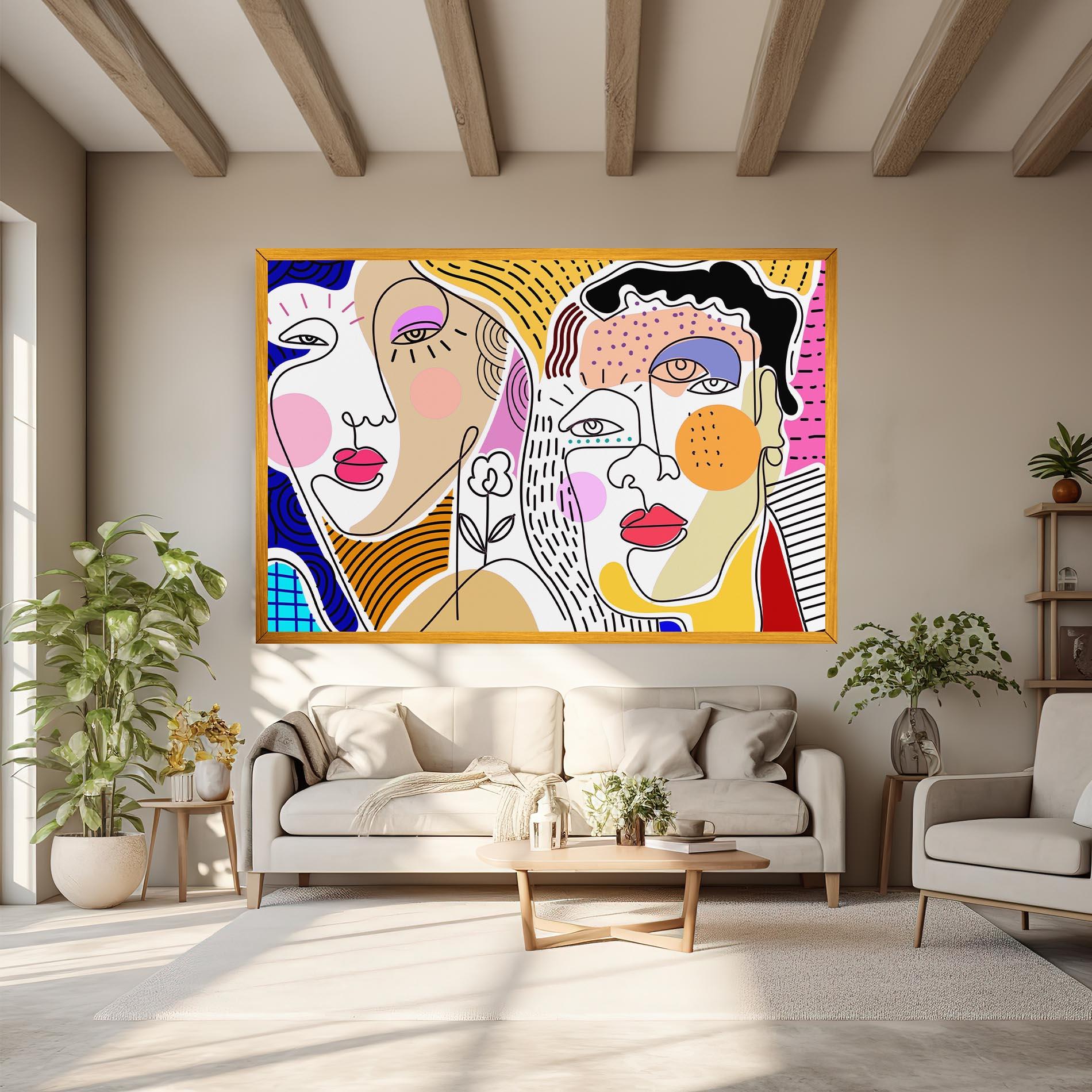 Leinwandbild Abstract Eye Face mockup 6