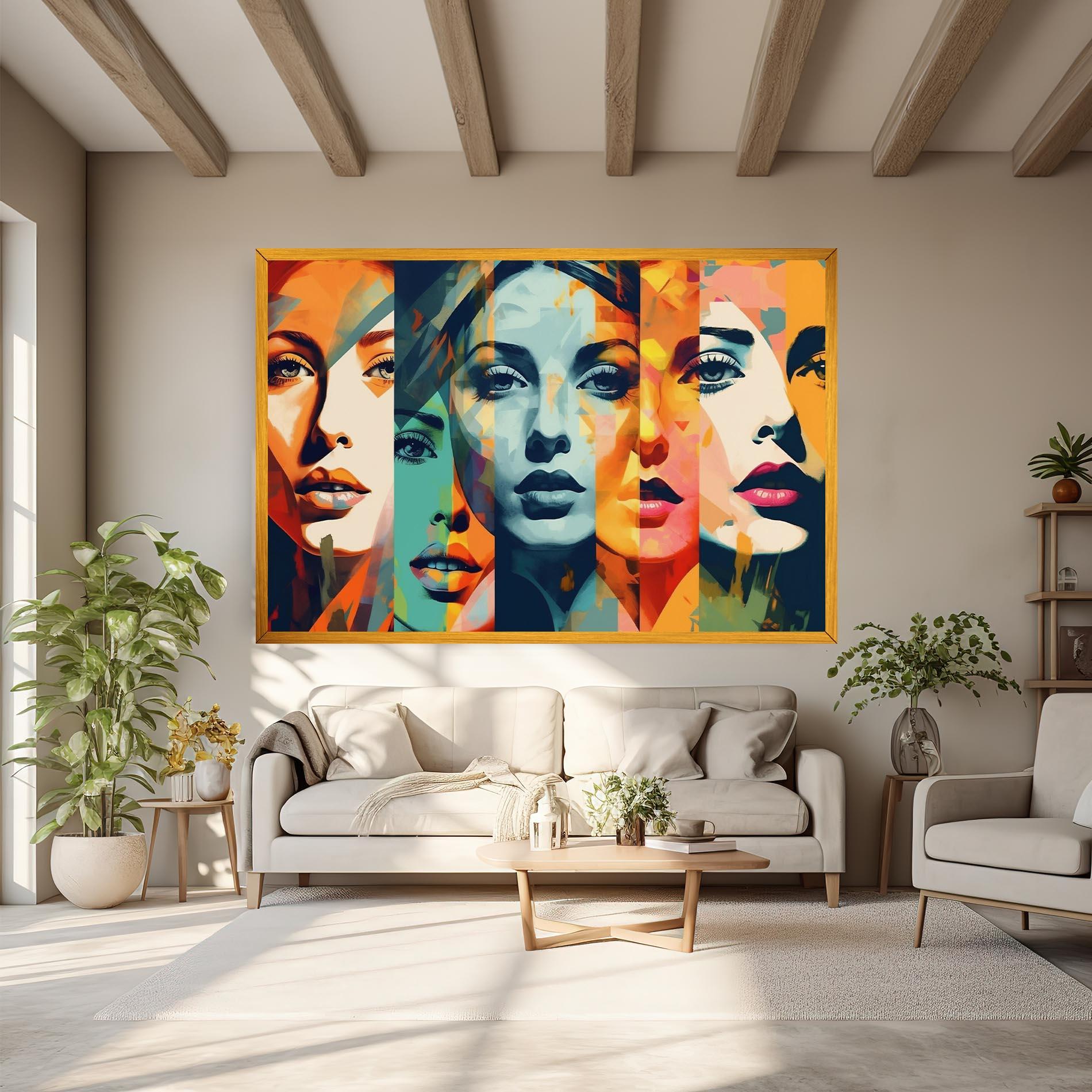 Leinwandbild Abstract Face Collage mockup 6