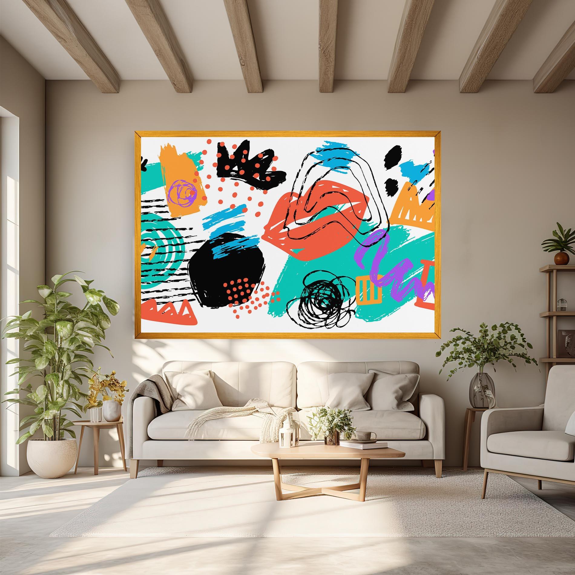 Leinwandbild Drawing Collage Art mockup 6