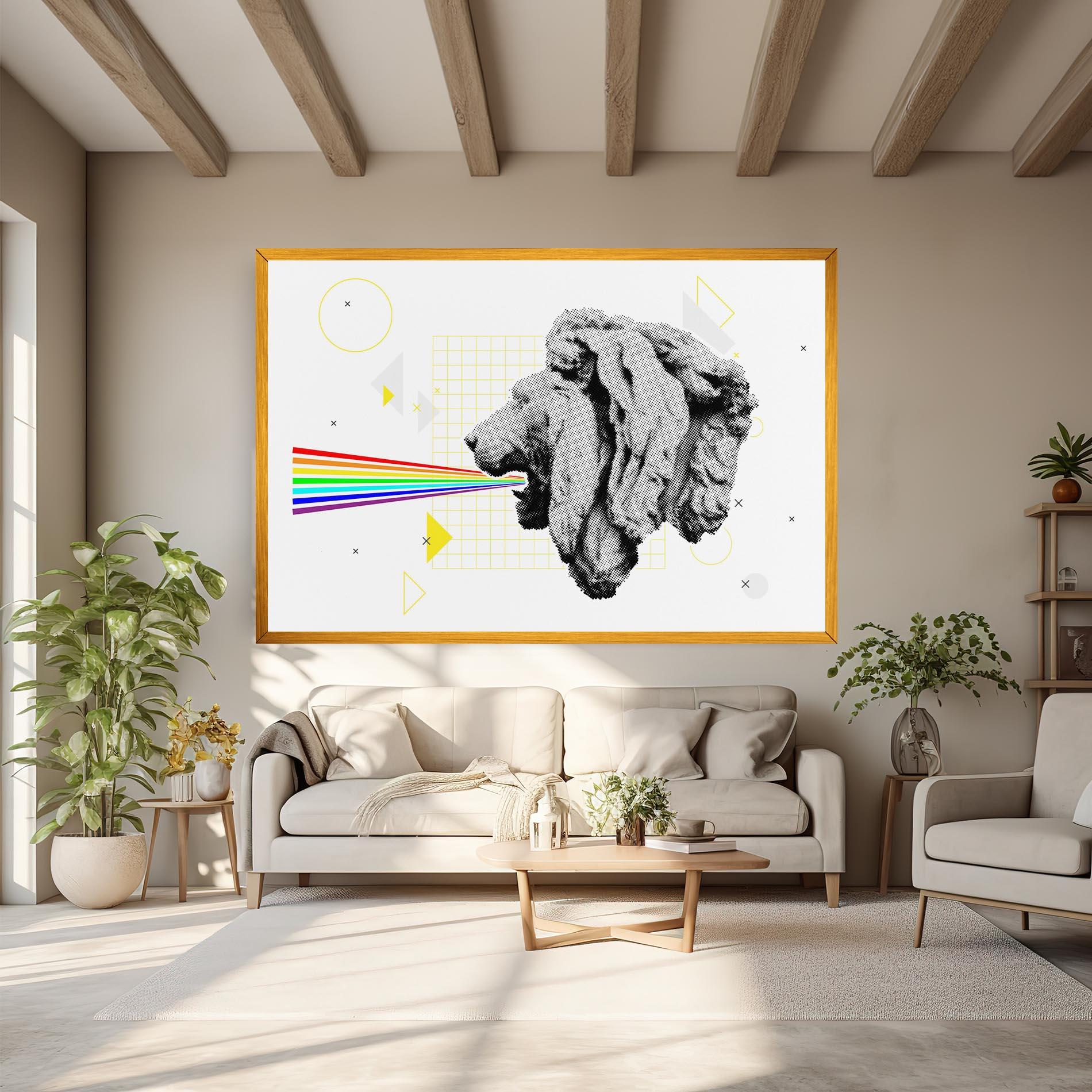 Leinwandbild Lion Collage mockup 6