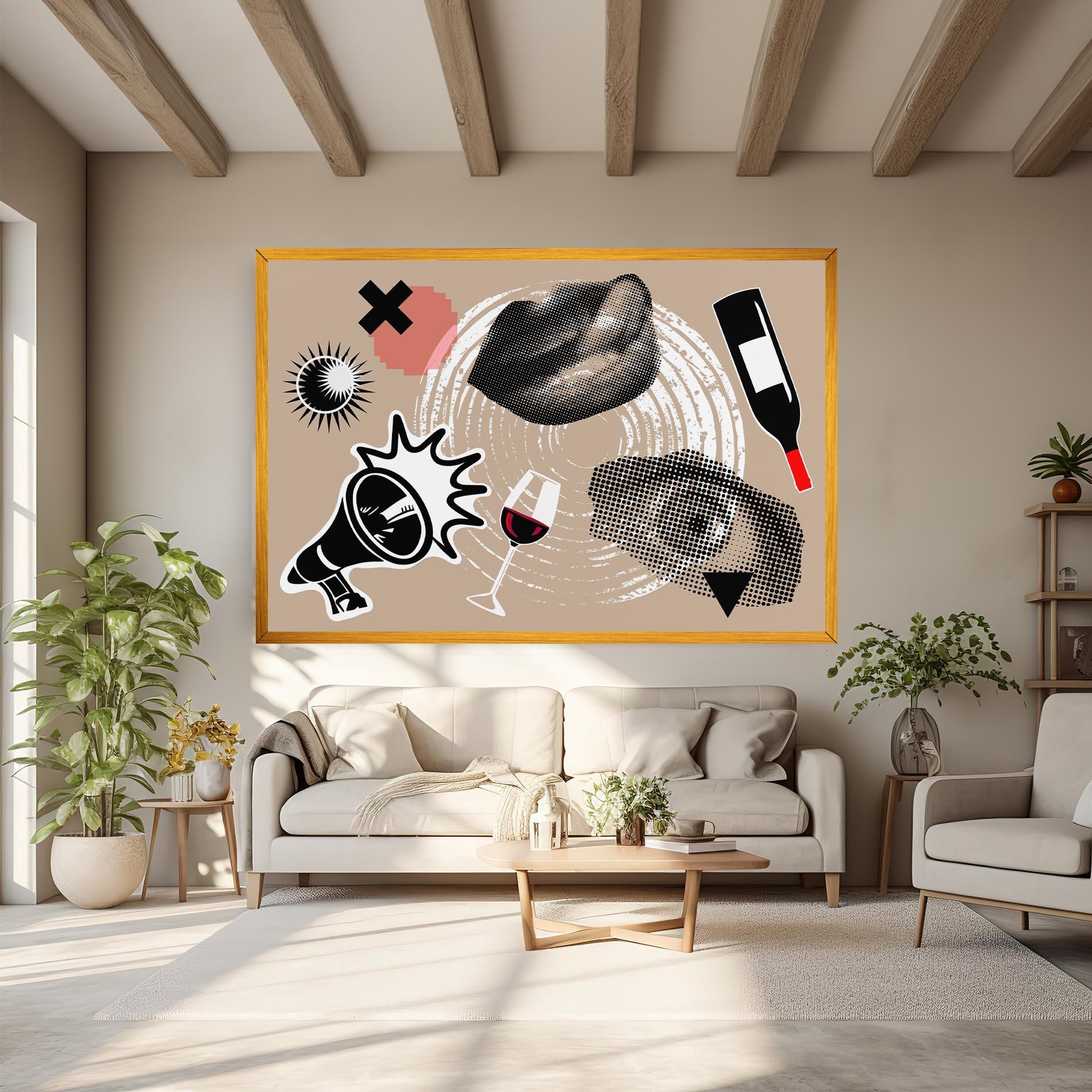 Leinwandbild Lips Mouth Collage mockup 6