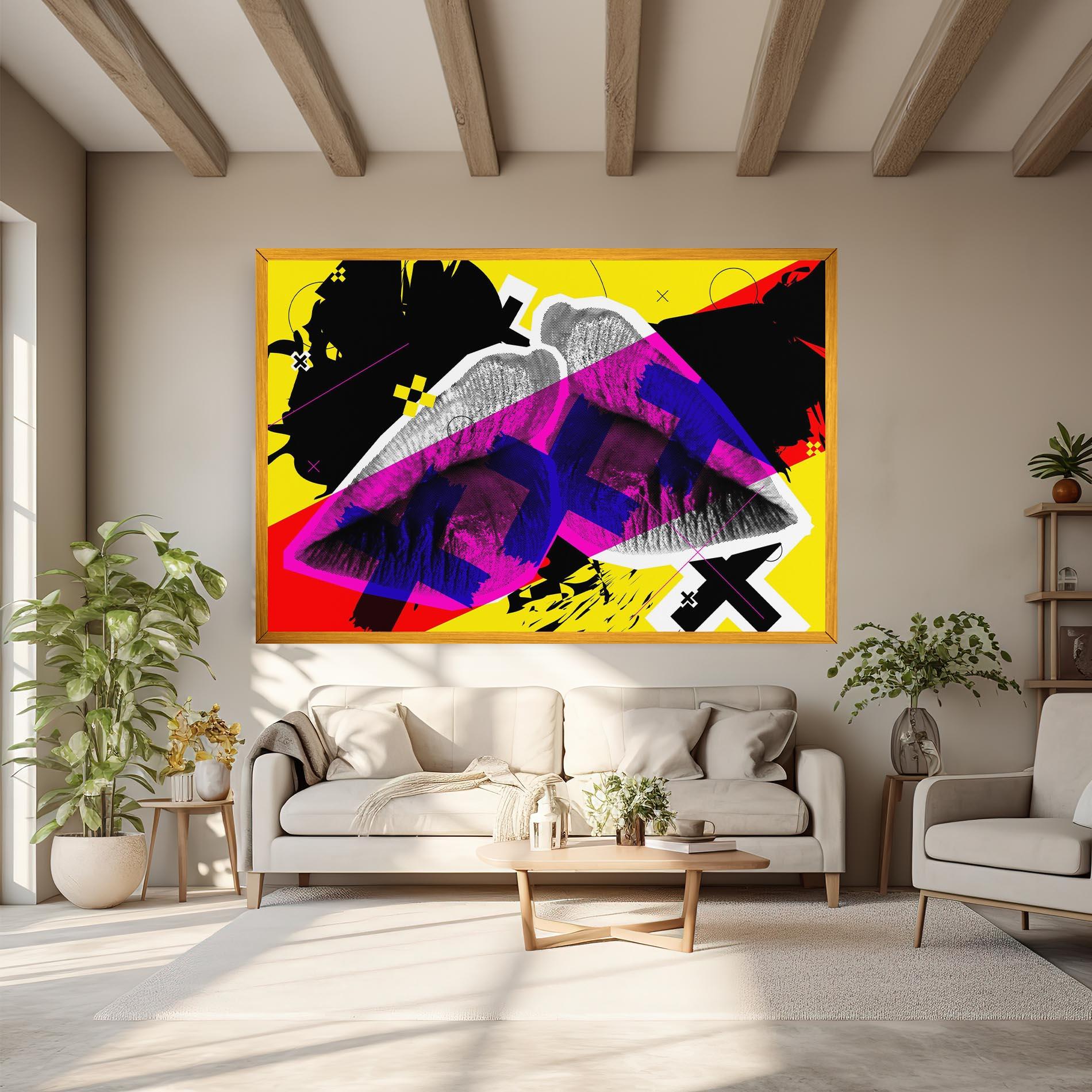 Leinwandbild Lips Purple Light mockup 6