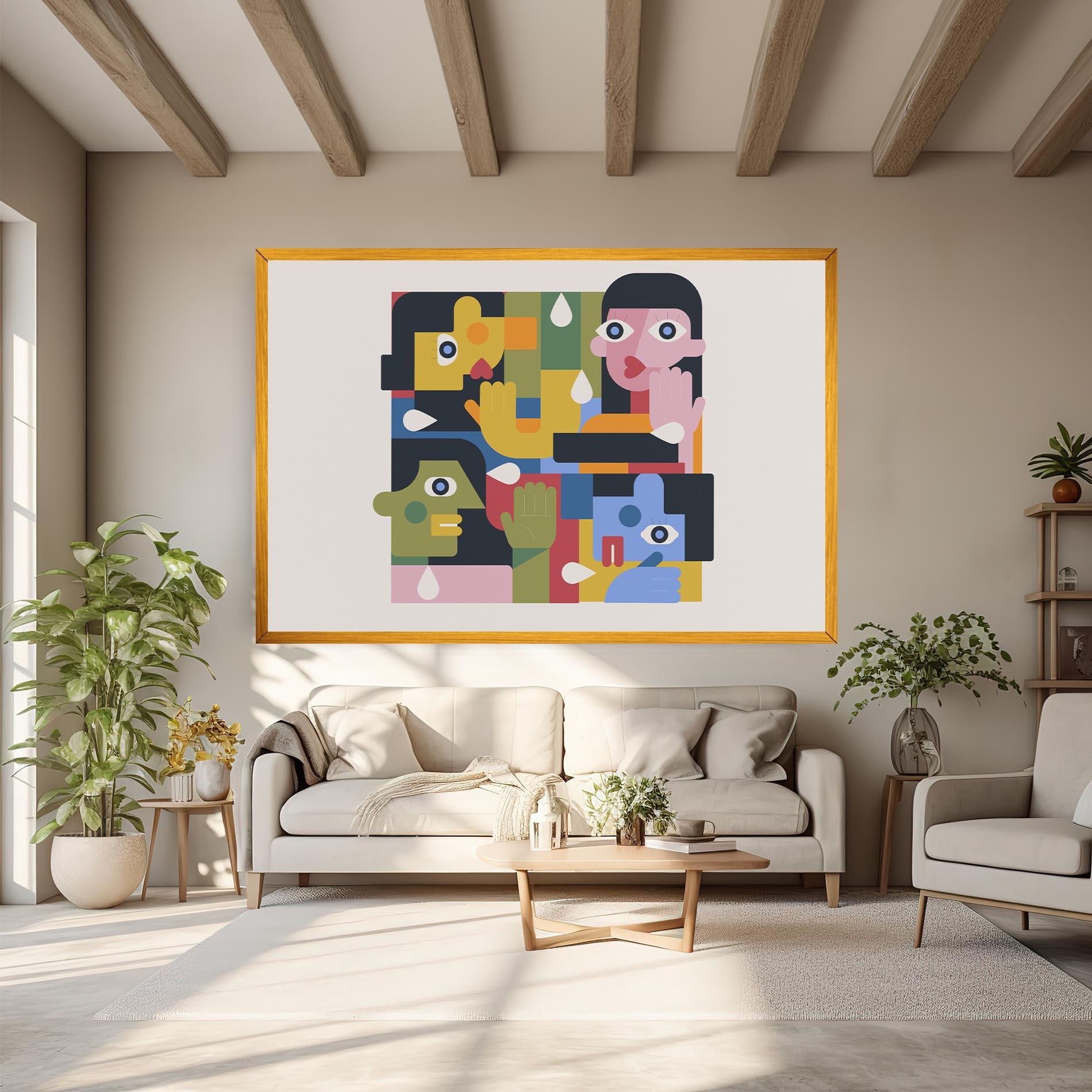 Leinwandbild Minimal People Collage mockup 6