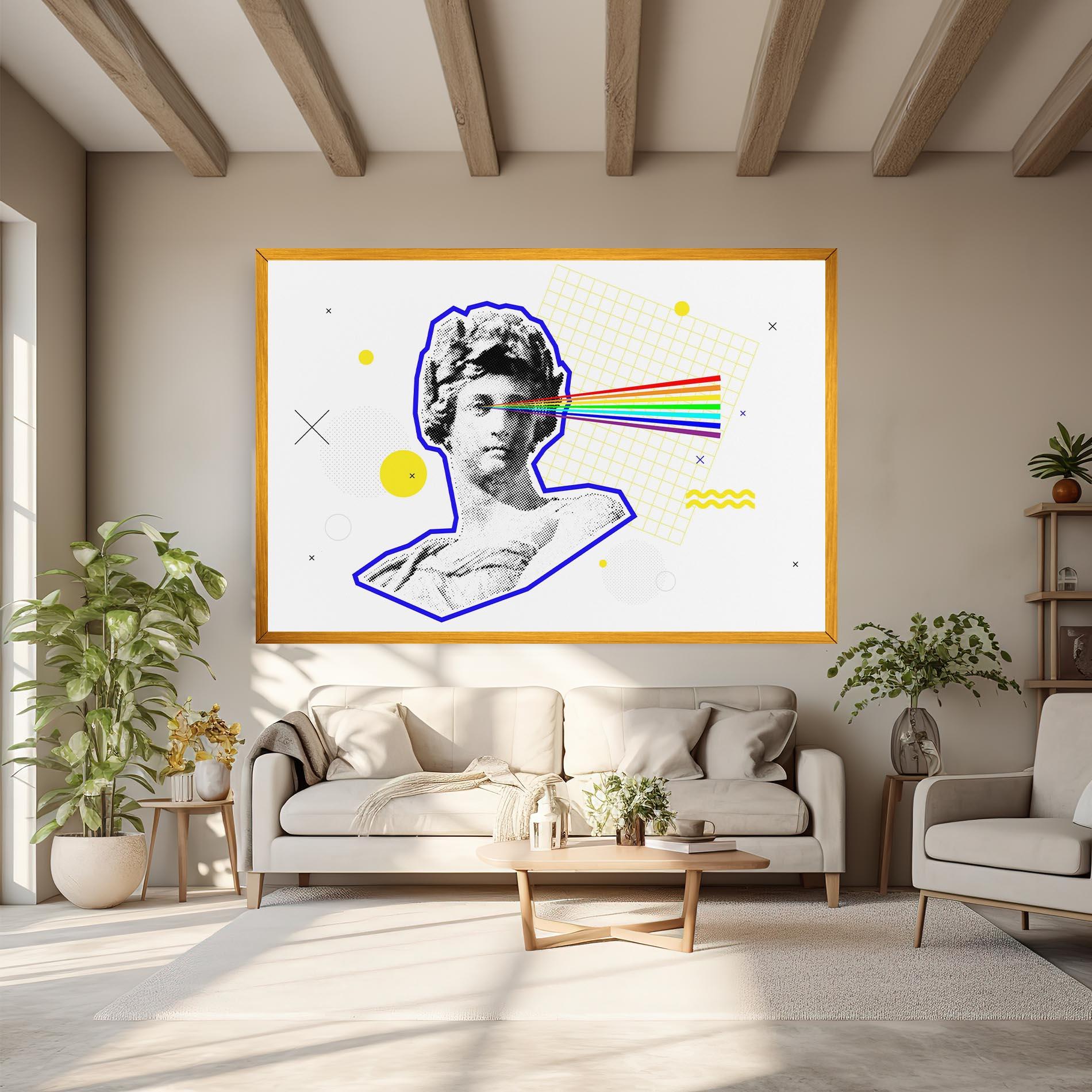 Leinwandbild Rainbow Statue mockup 6