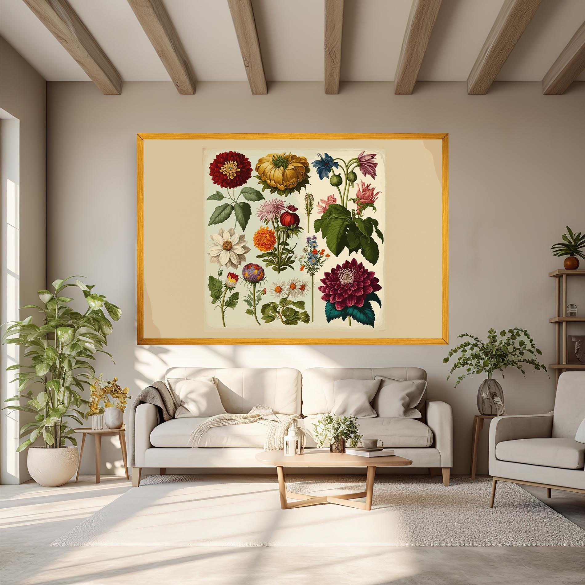 Leinwandbild Vintage Botanical mockup 6