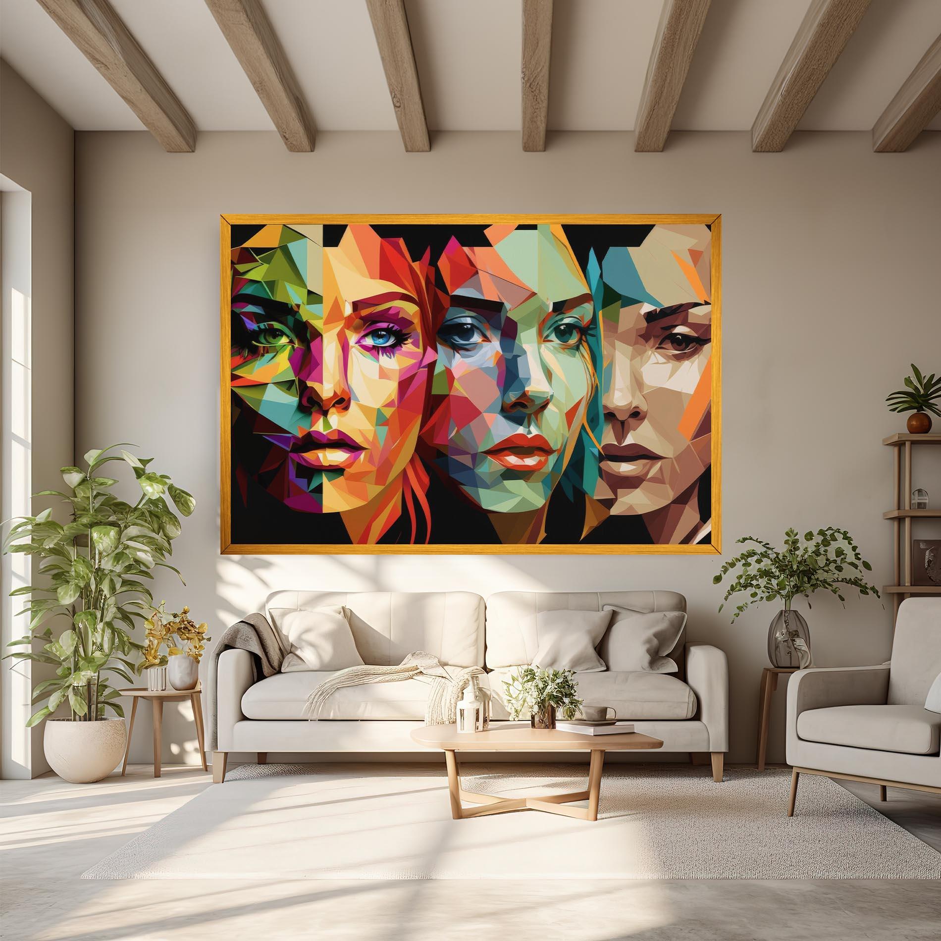 Leinwandbild Women Face Collage mockup 6