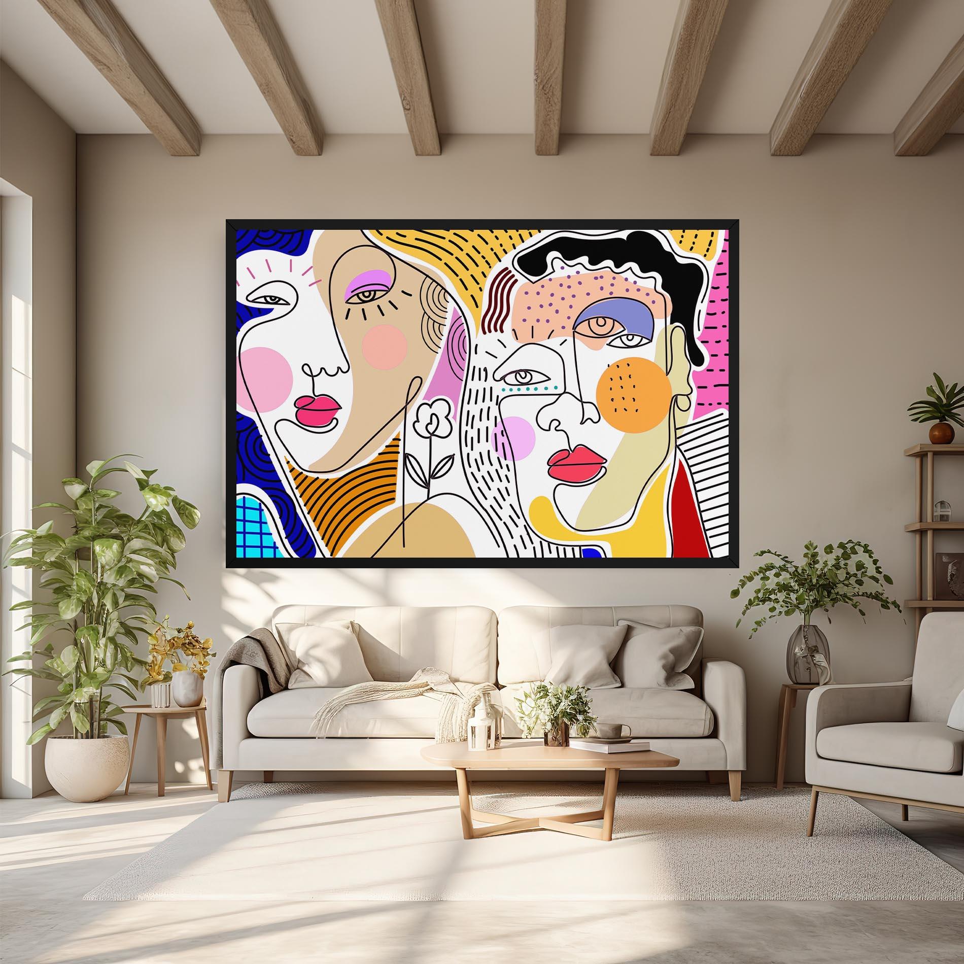 Leinwandbild Abstract Eye Face mockup 6