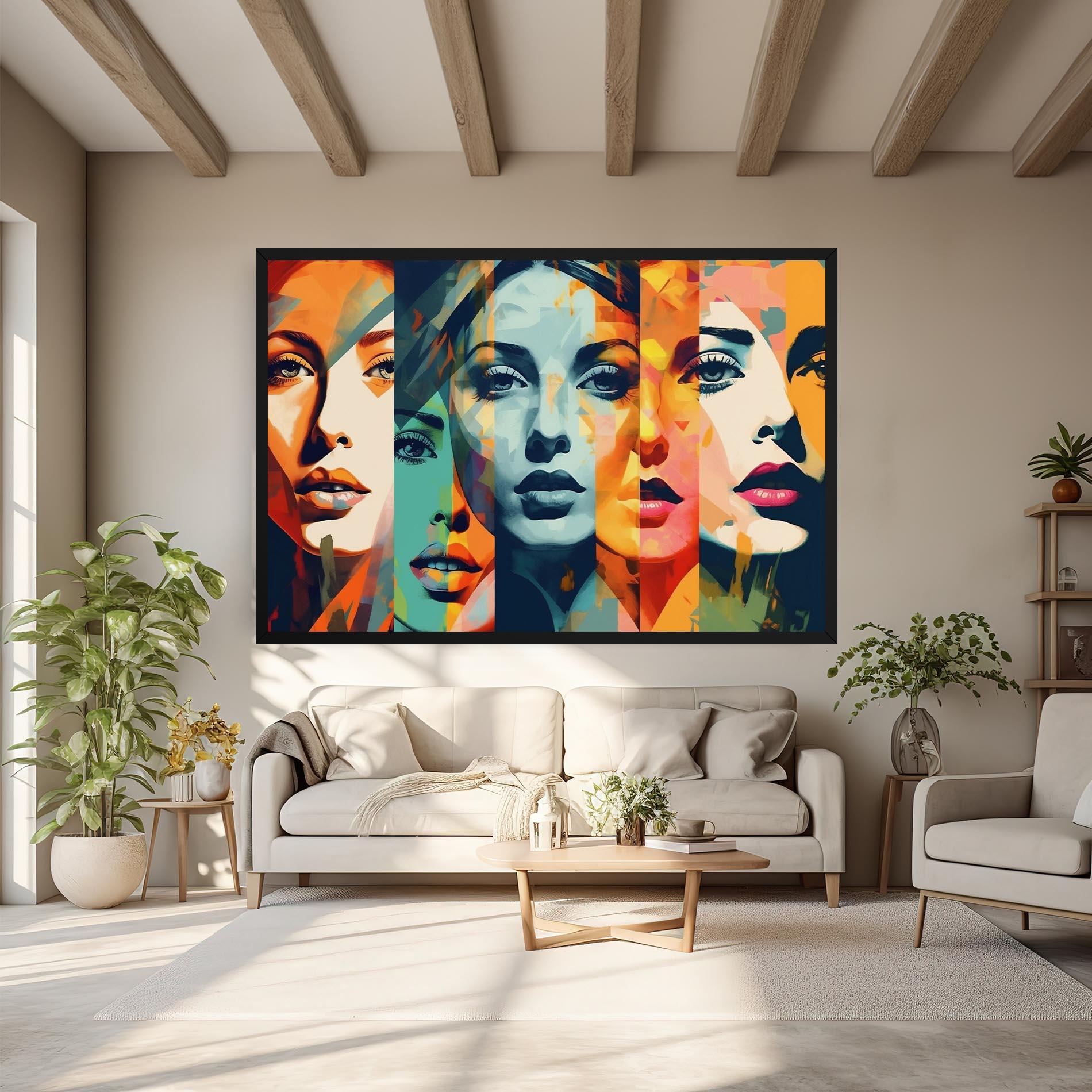 Leinwandbild Abstract Face Collage mockup 6