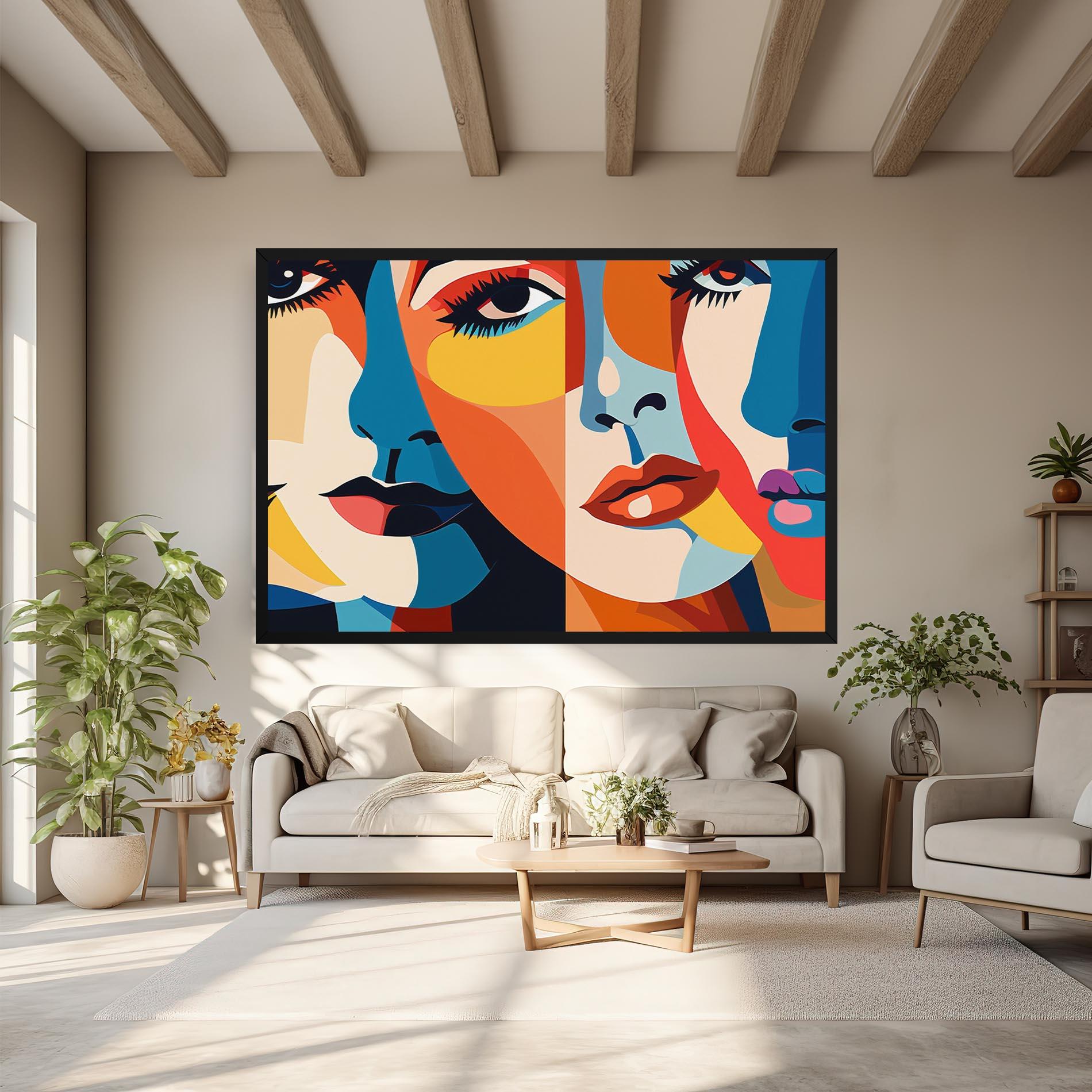 Leinwandbild Beauty Face Collage mockup 6