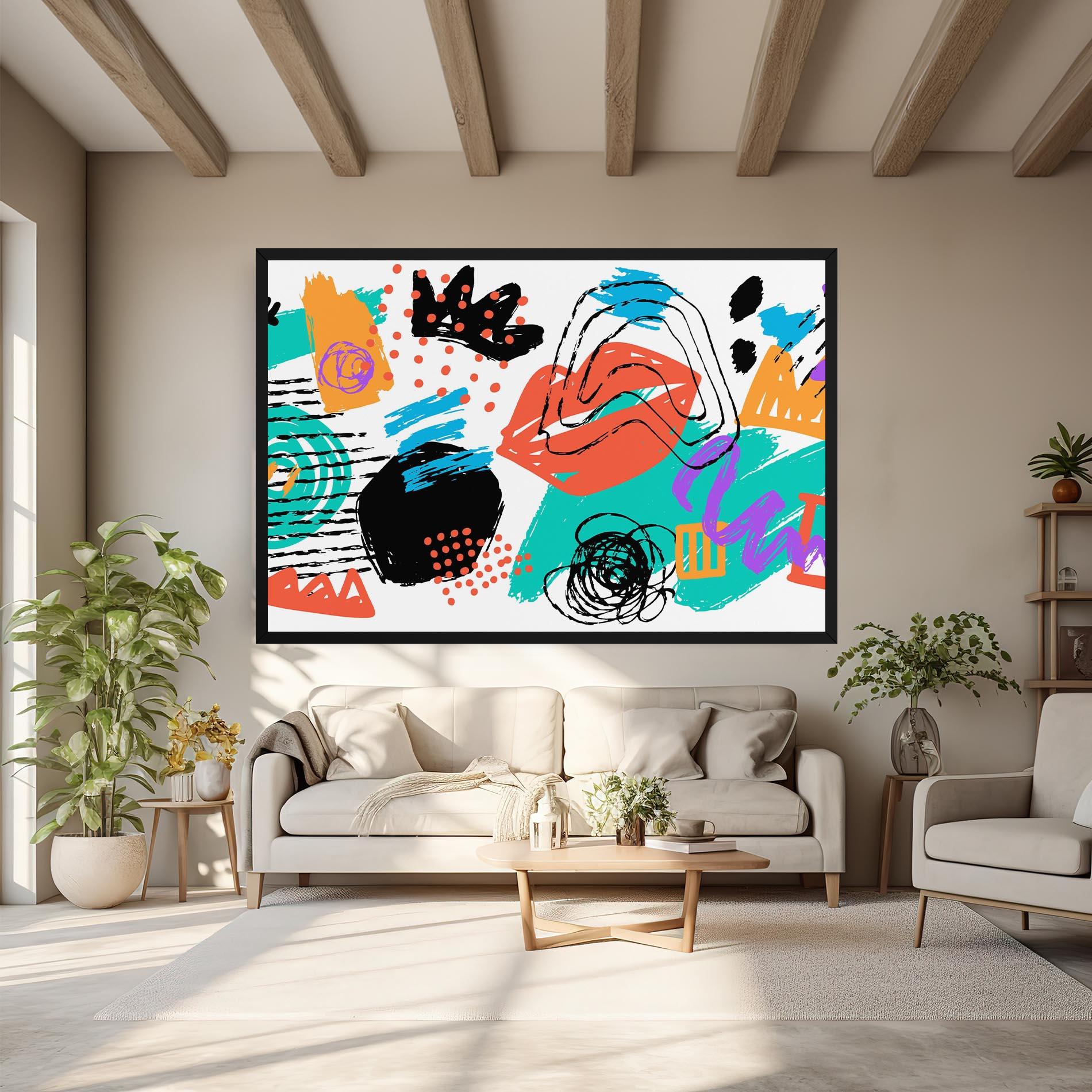 Leinwandbild Drawing Collage Art mockup 6