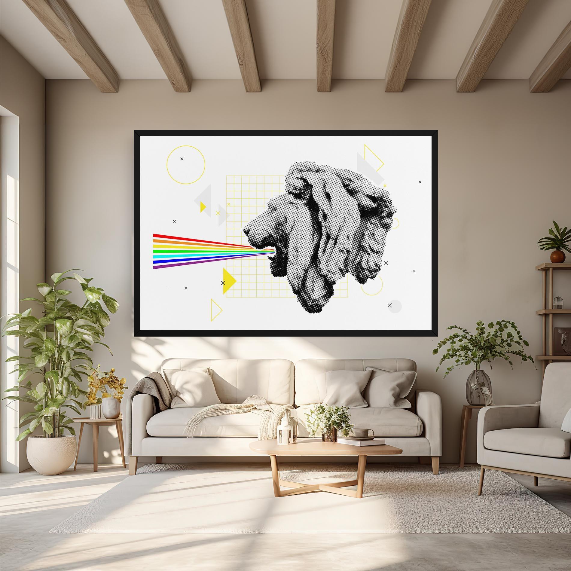 Leinwandbild Lion Collage mockup 6