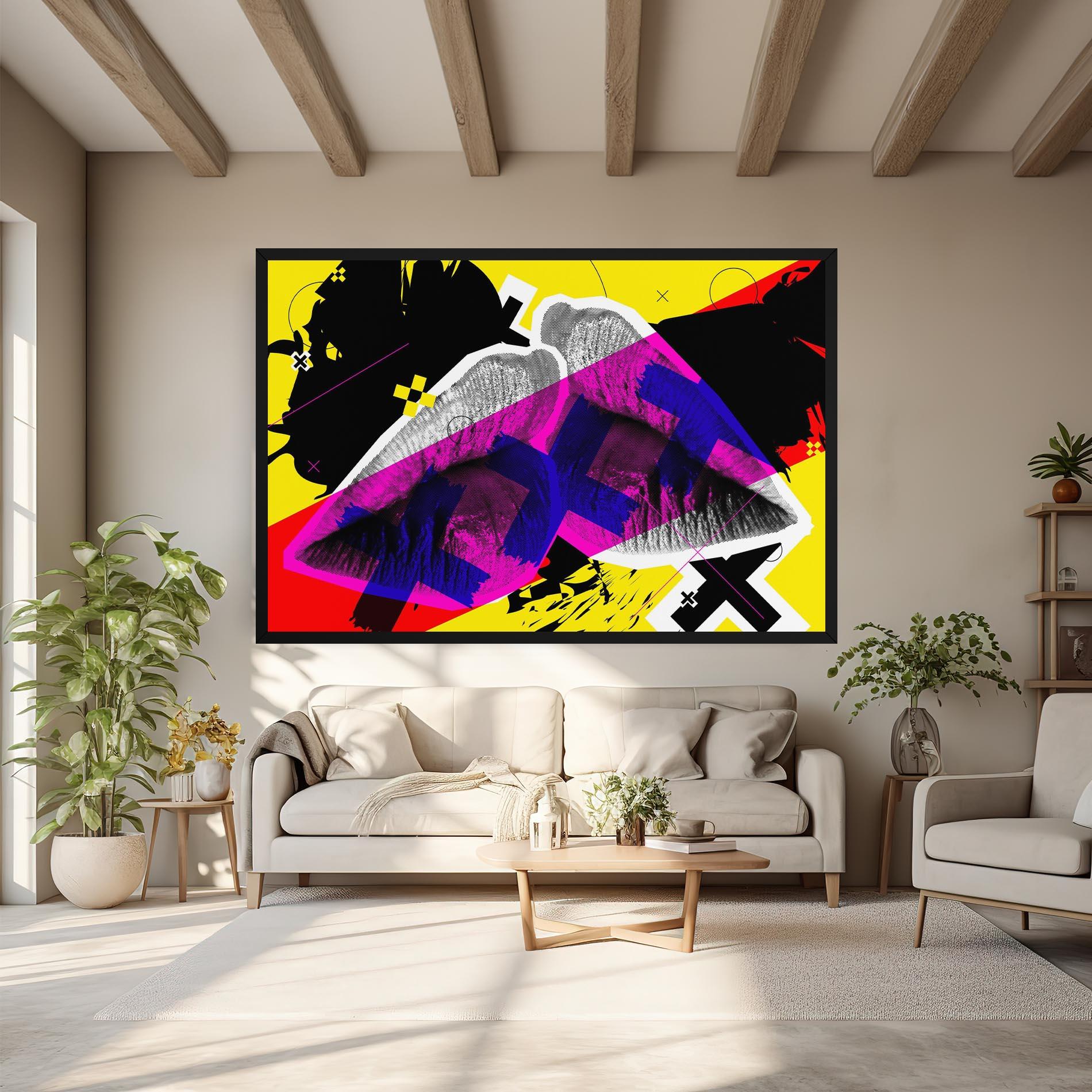 Leinwandbild Lips Purple Light mockup 6