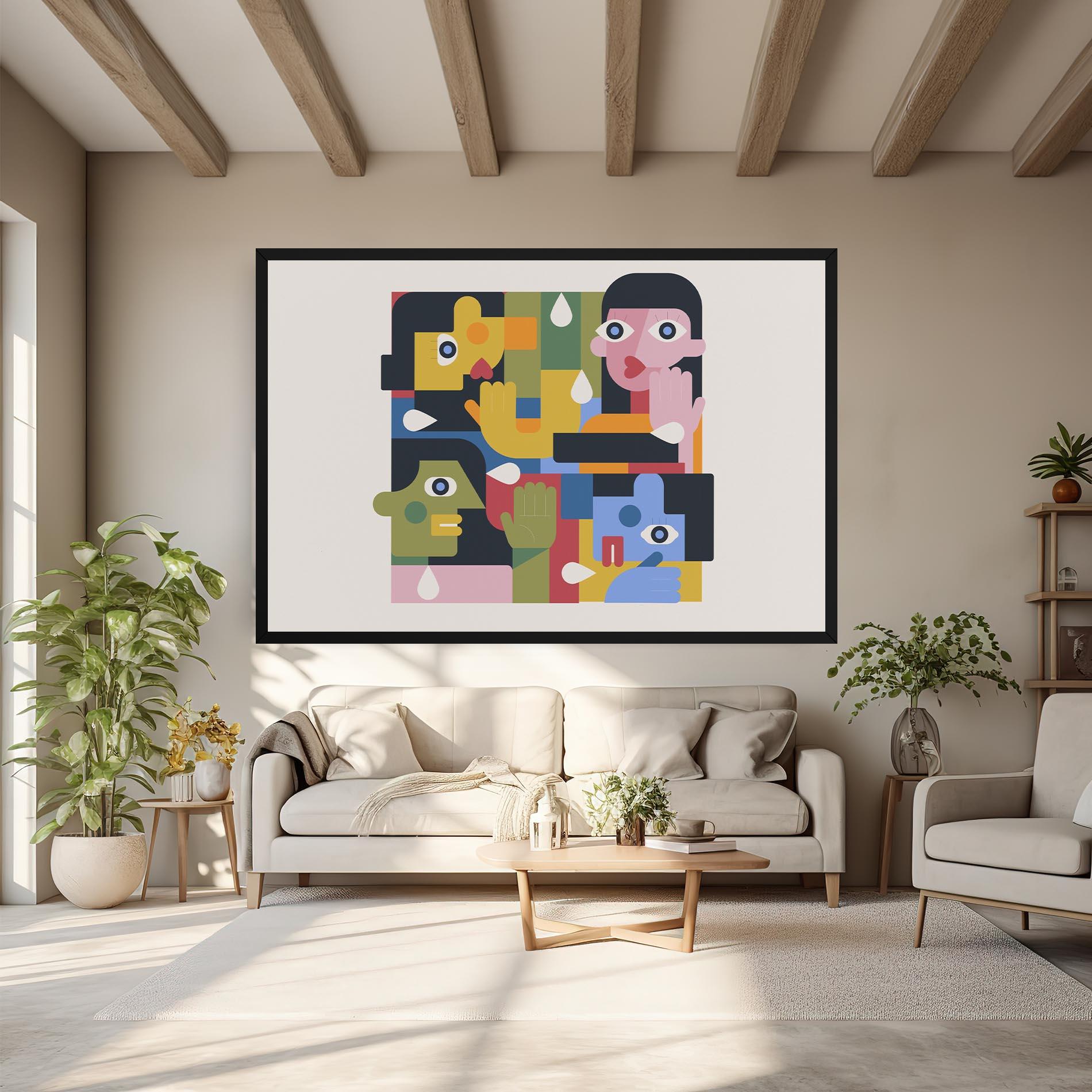 Leinwandbild Minimal People Collage mockup 6