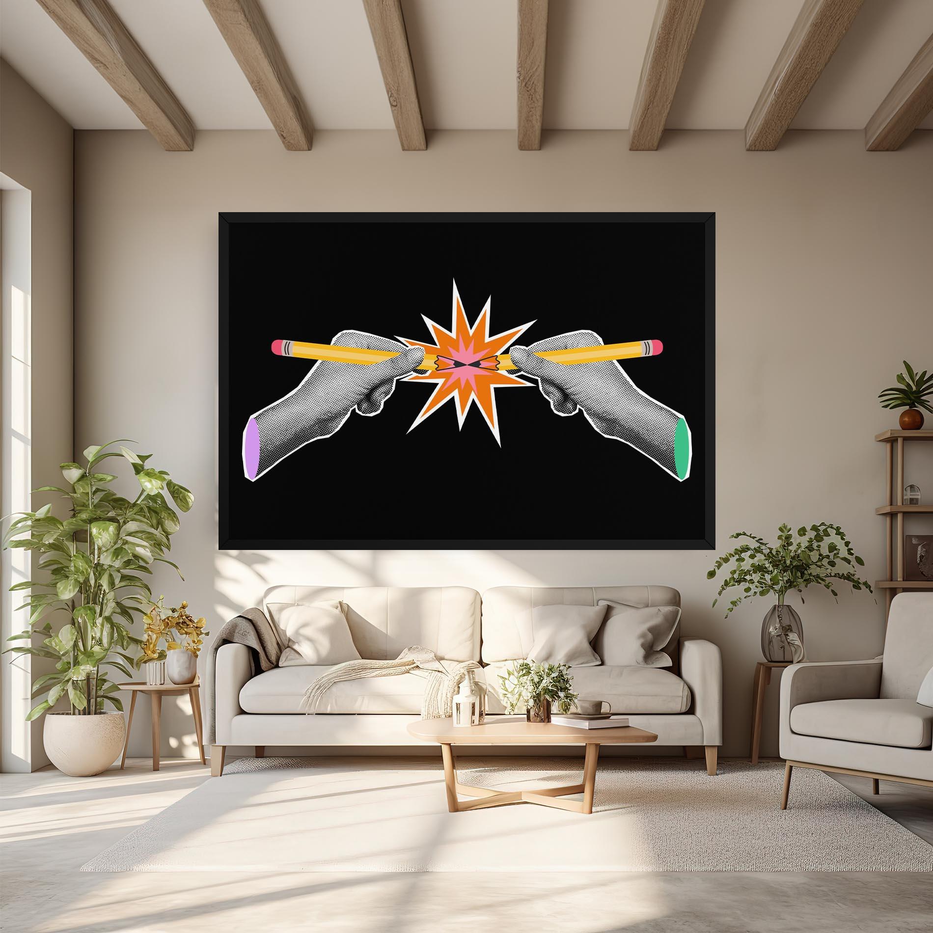 Leinwandbild Pencil Hand mockup 6