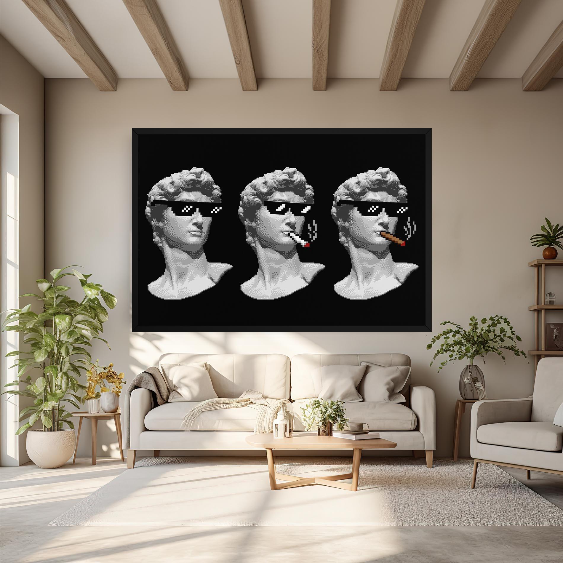 Leinwandbild Statue Smoking mockup 6