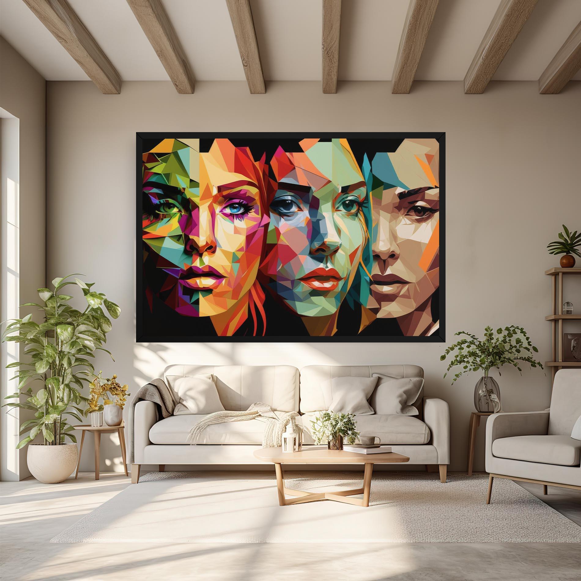 Leinwandbild Women Face Collage mockup 6