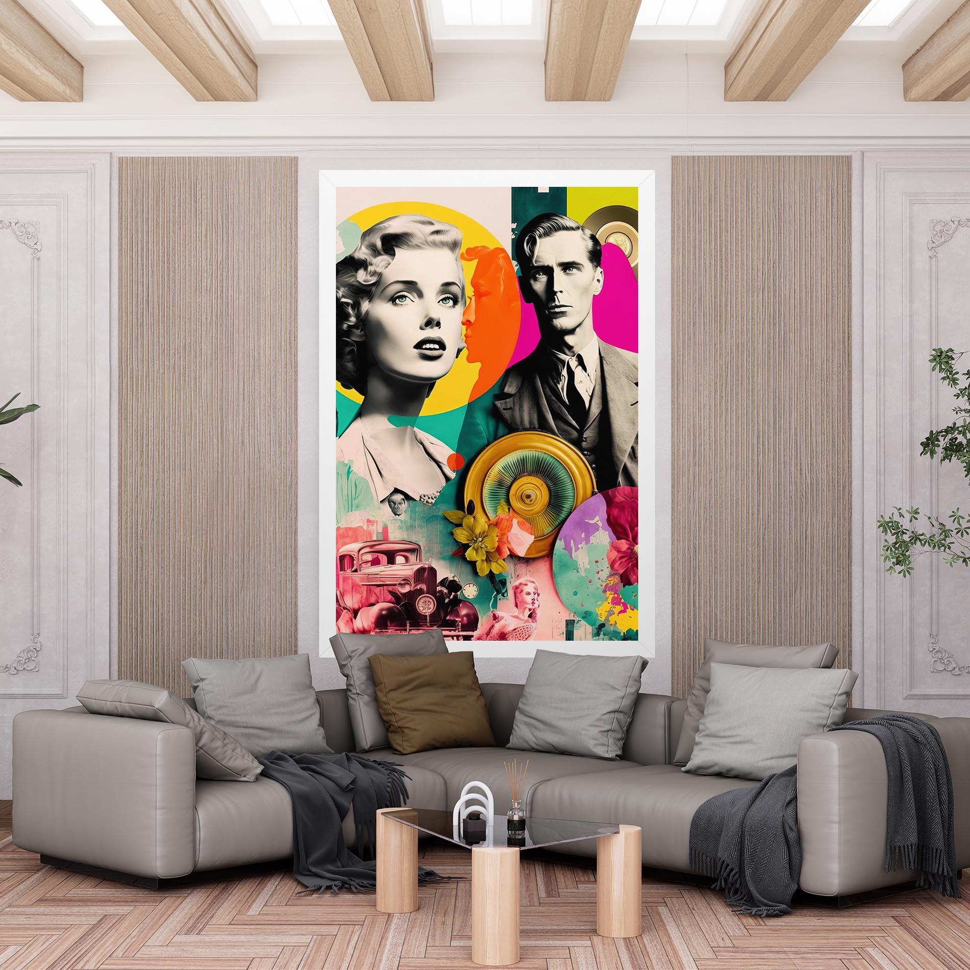 Leinwandbild 60s Retro Collage mockup 6