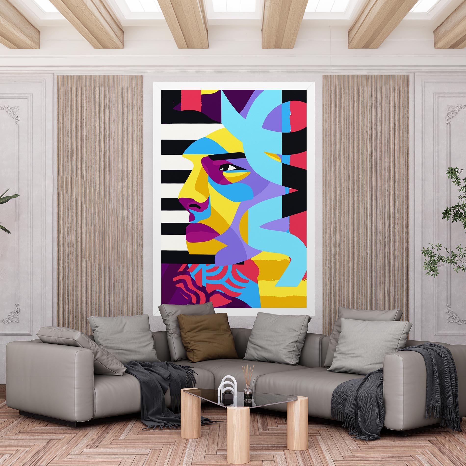 Leinwandbild Abstract Male Face mockup 6