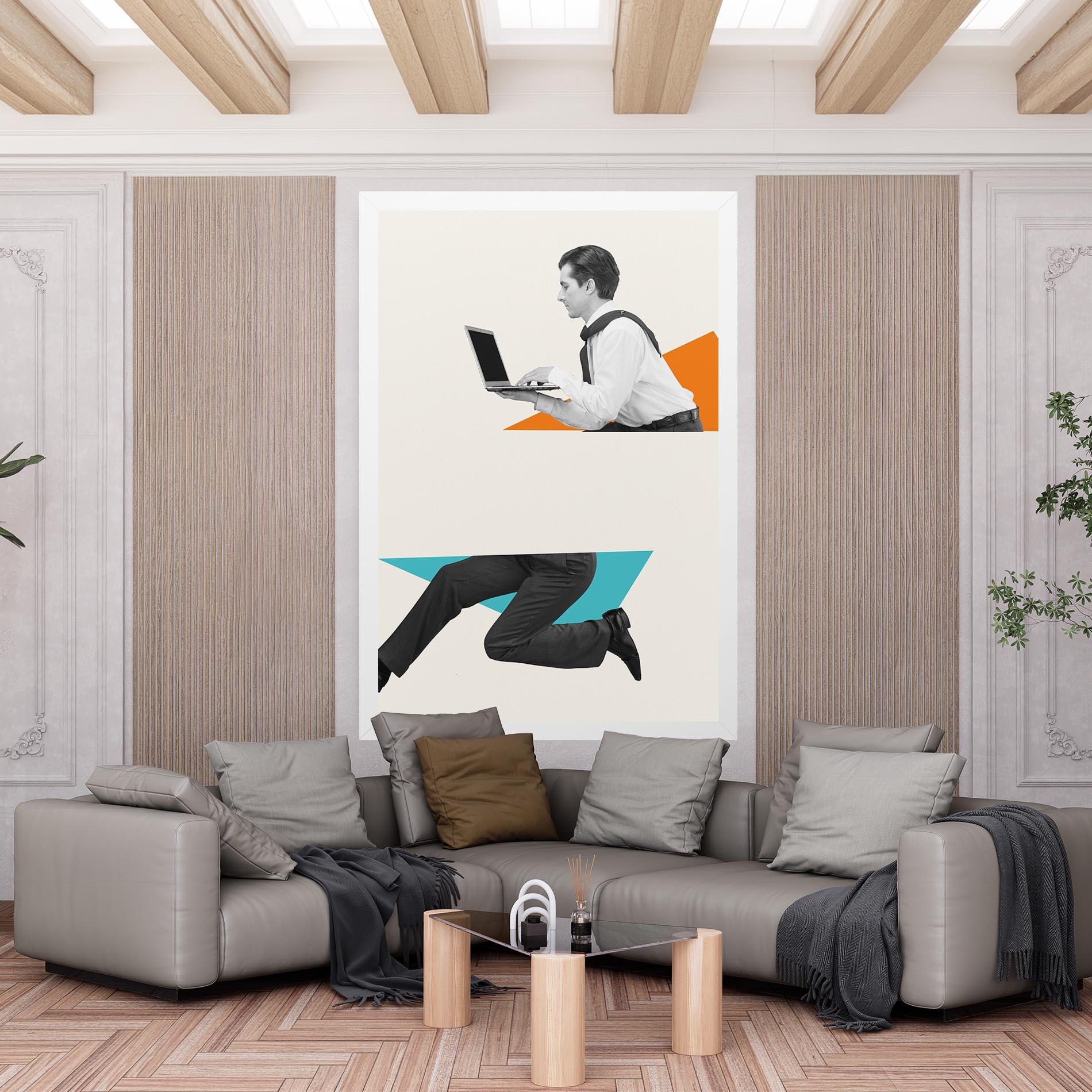 Leinwandbild Businessman Collage mockup 6