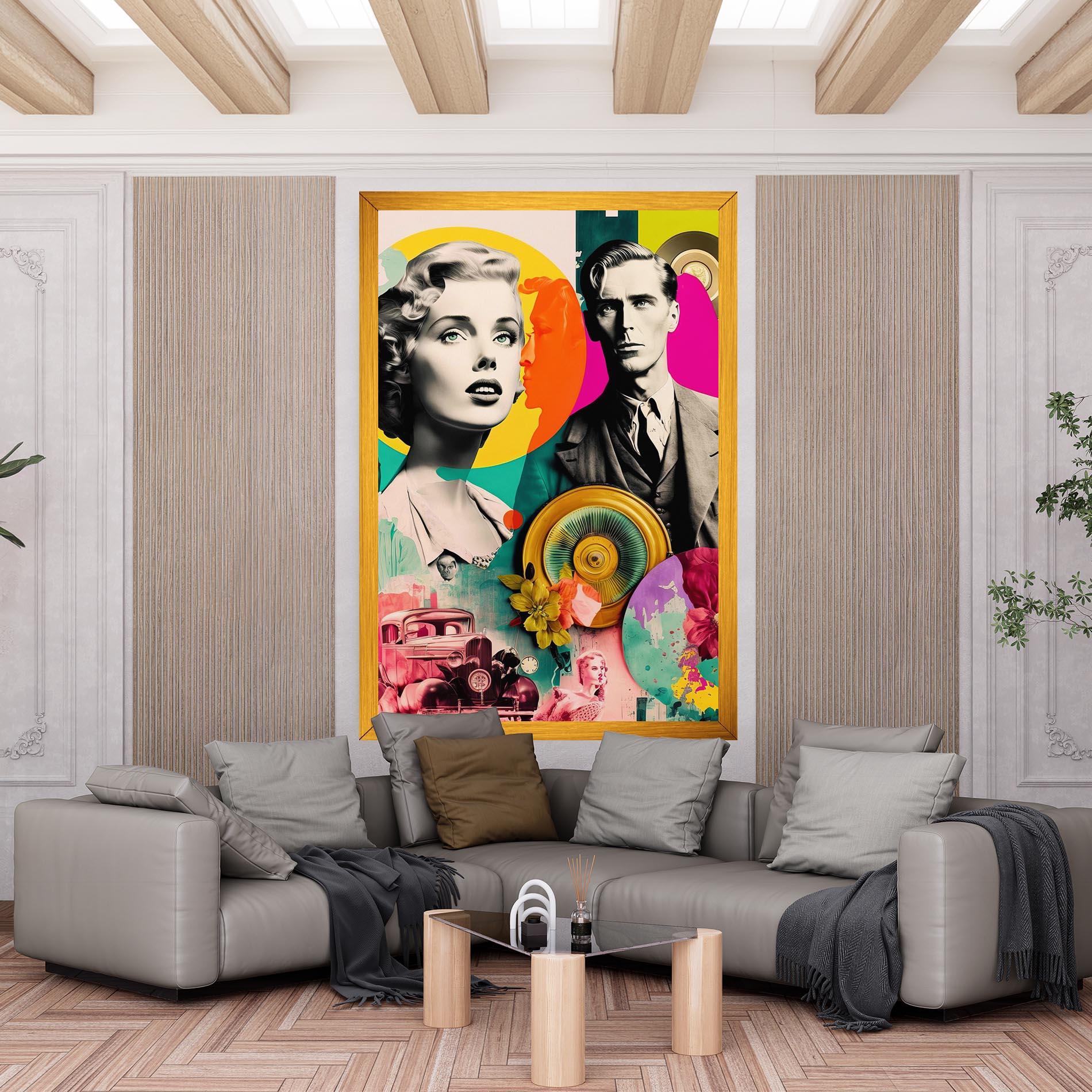 Leinwandbild 60s Retro Collage mockup 6