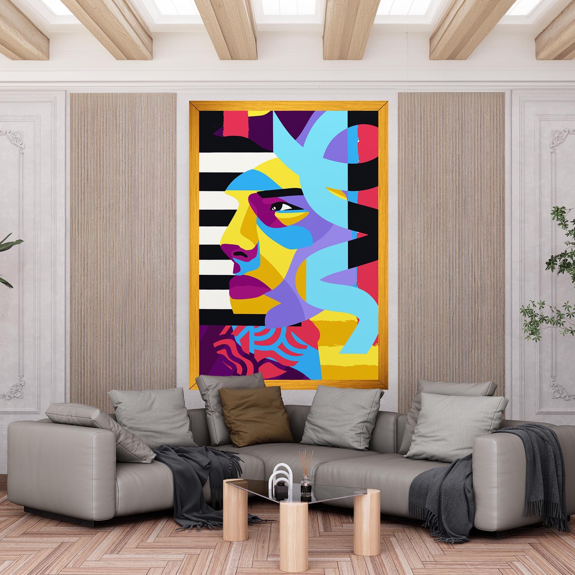 Leinwandbild Abstract Male Face mockup 6