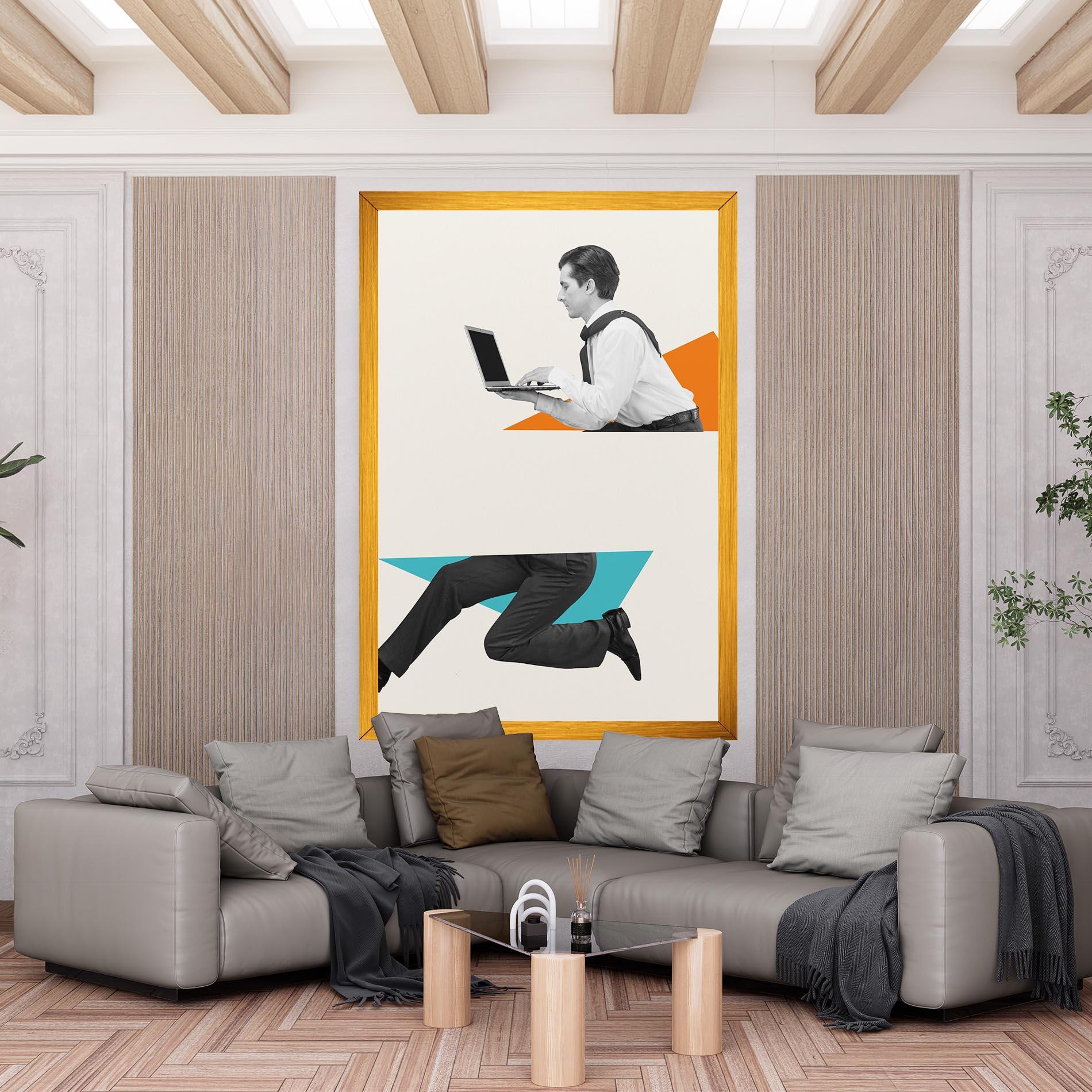 Leinwandbild Businessman Collage mockup 6