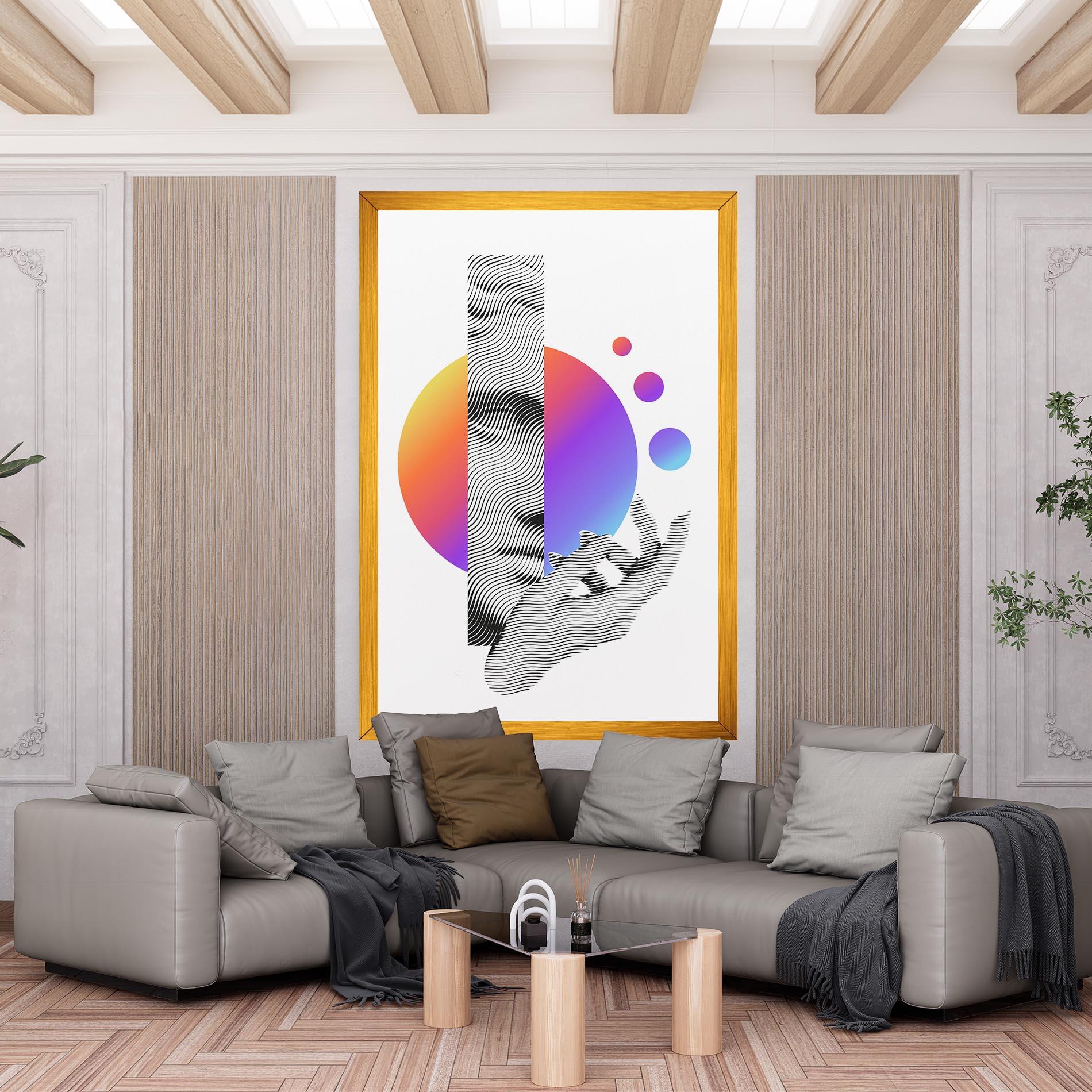 Leinwandbild Orange Light Statue mockup 6