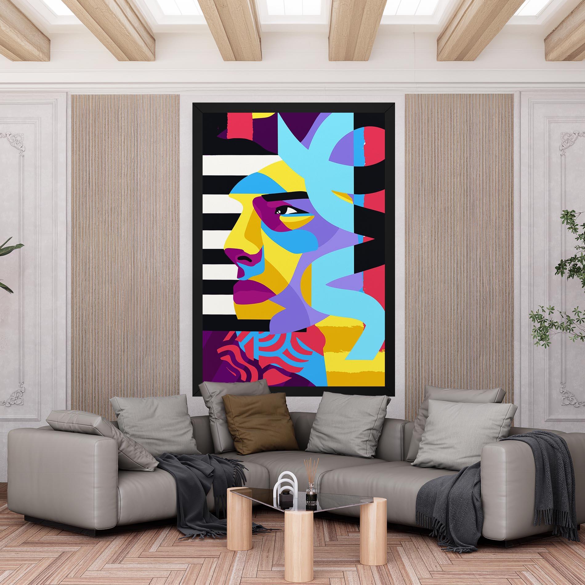 Leinwandbild Abstract Male Face mockup 6