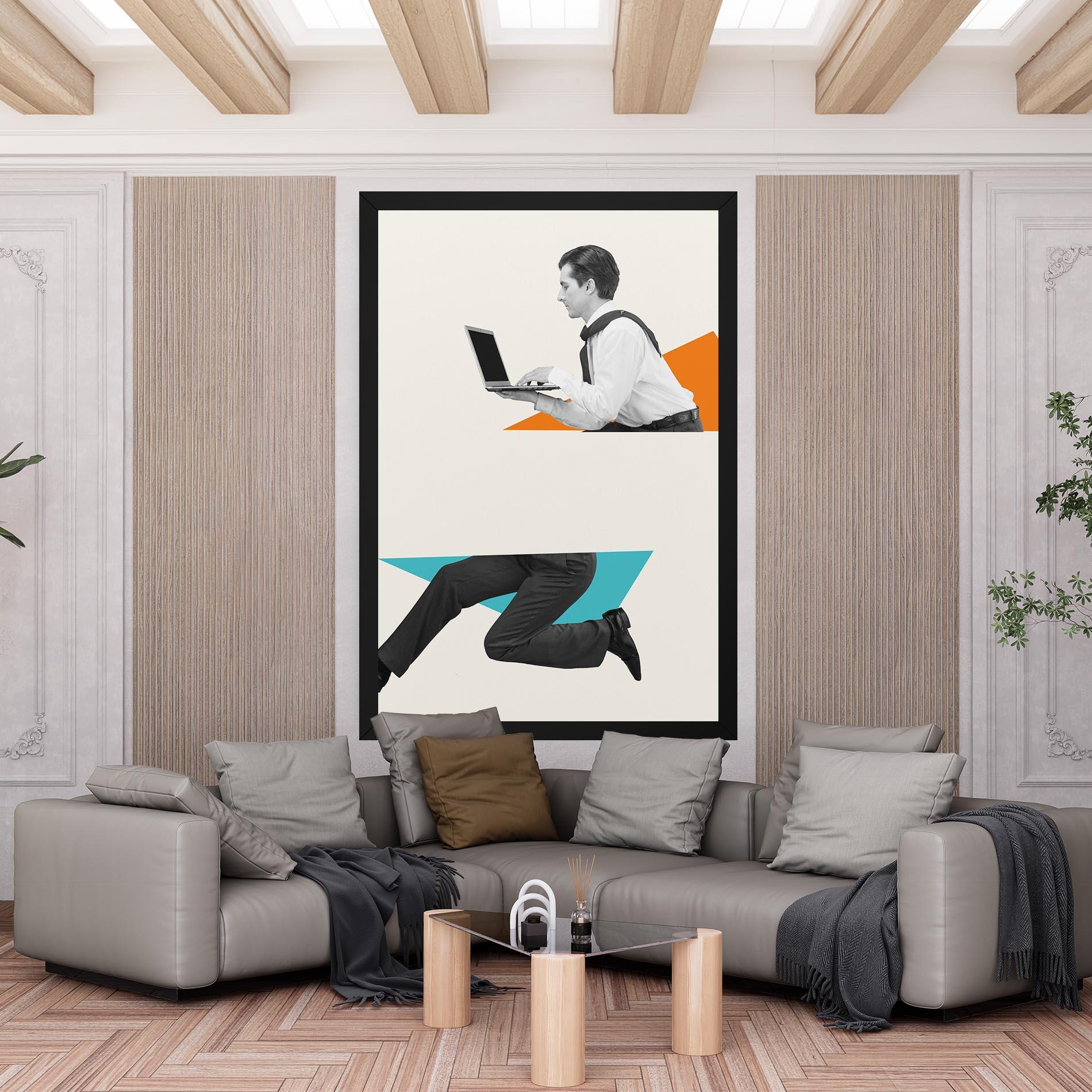 Leinwandbild Businessman Collage mockup 6