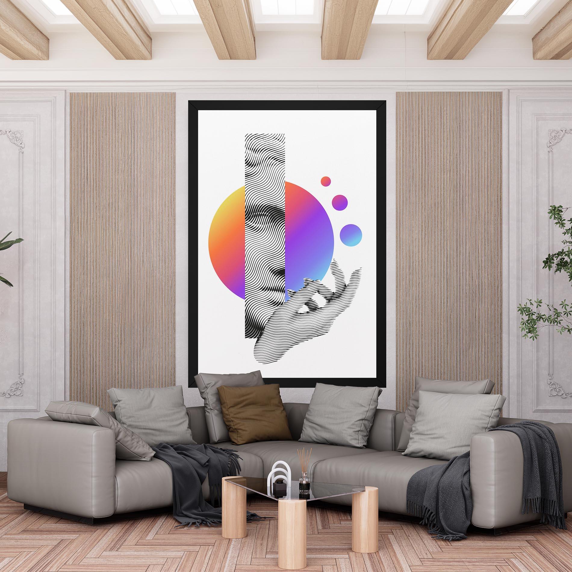 Leinwandbild Orange Light Statue mockup 6