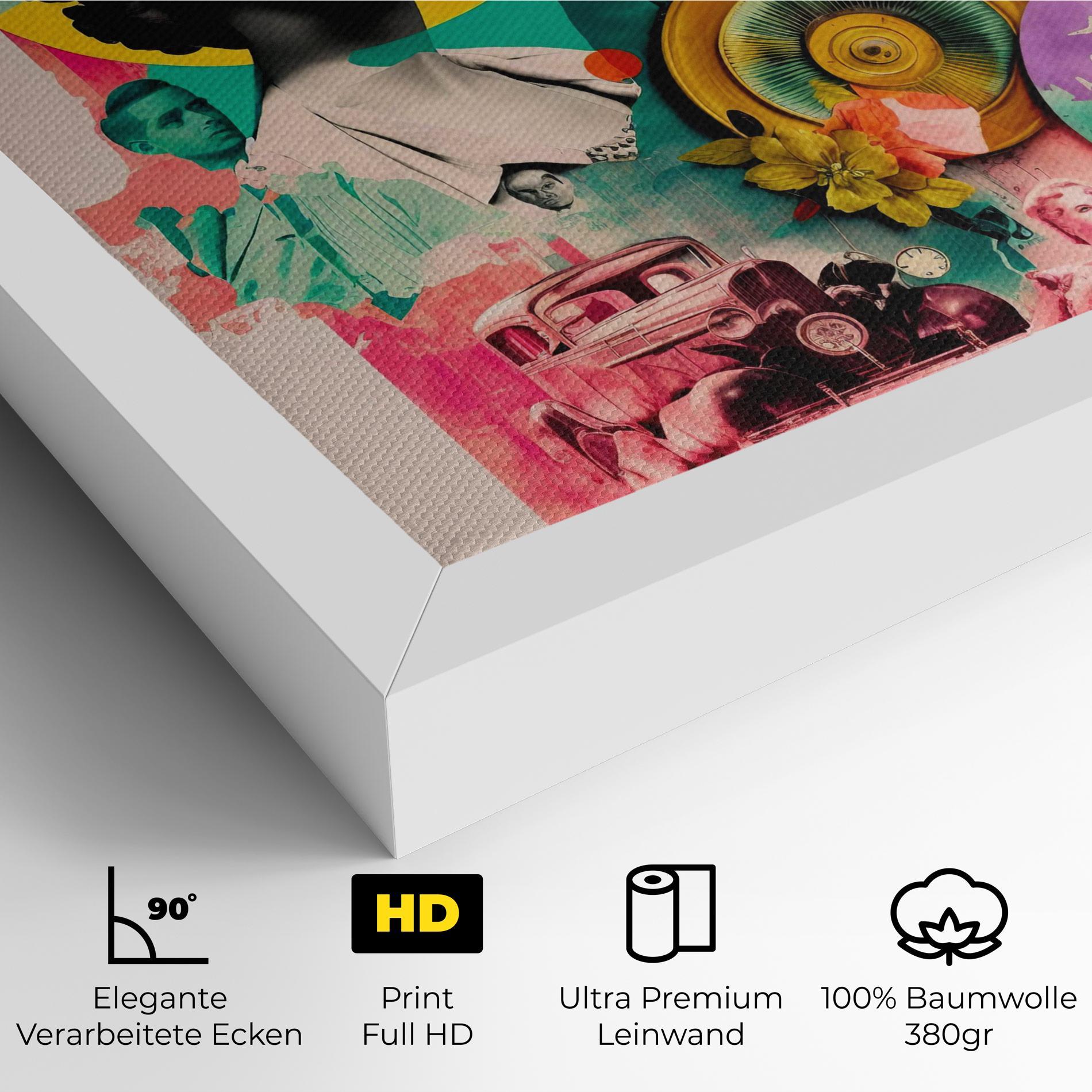 Leinwandbild 60s Retro Collage mockup 4