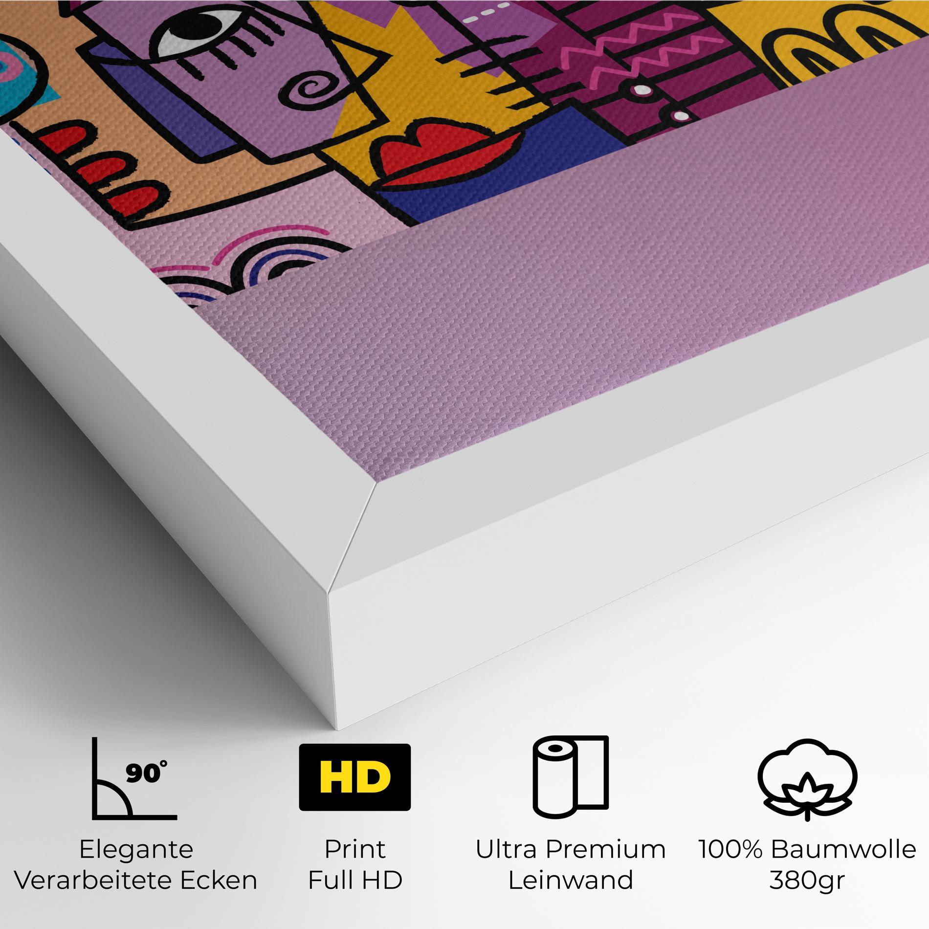 Leinwandbild Face Group Purple mockup 4