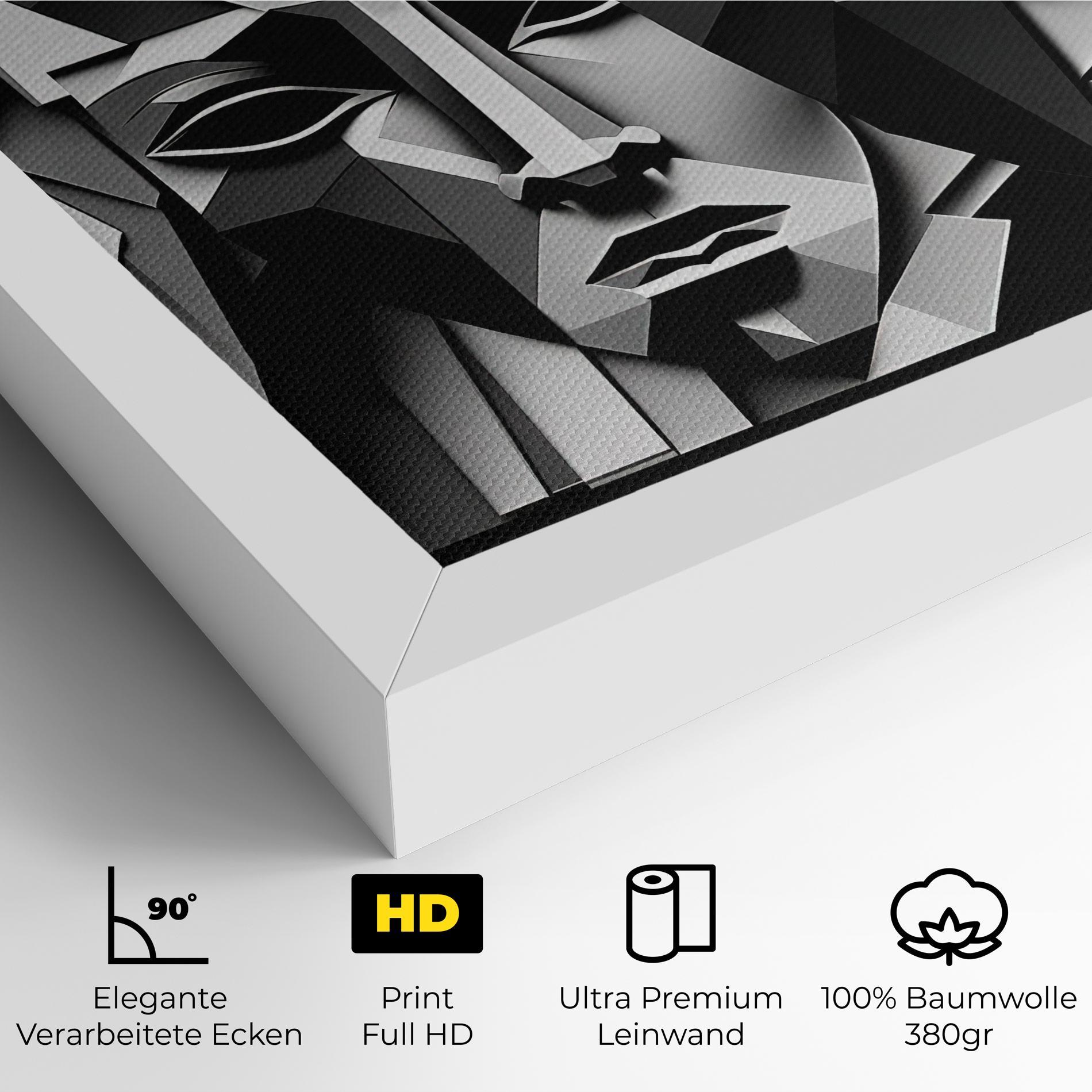 Leinwandbild Grey Faces Collage mockup 4